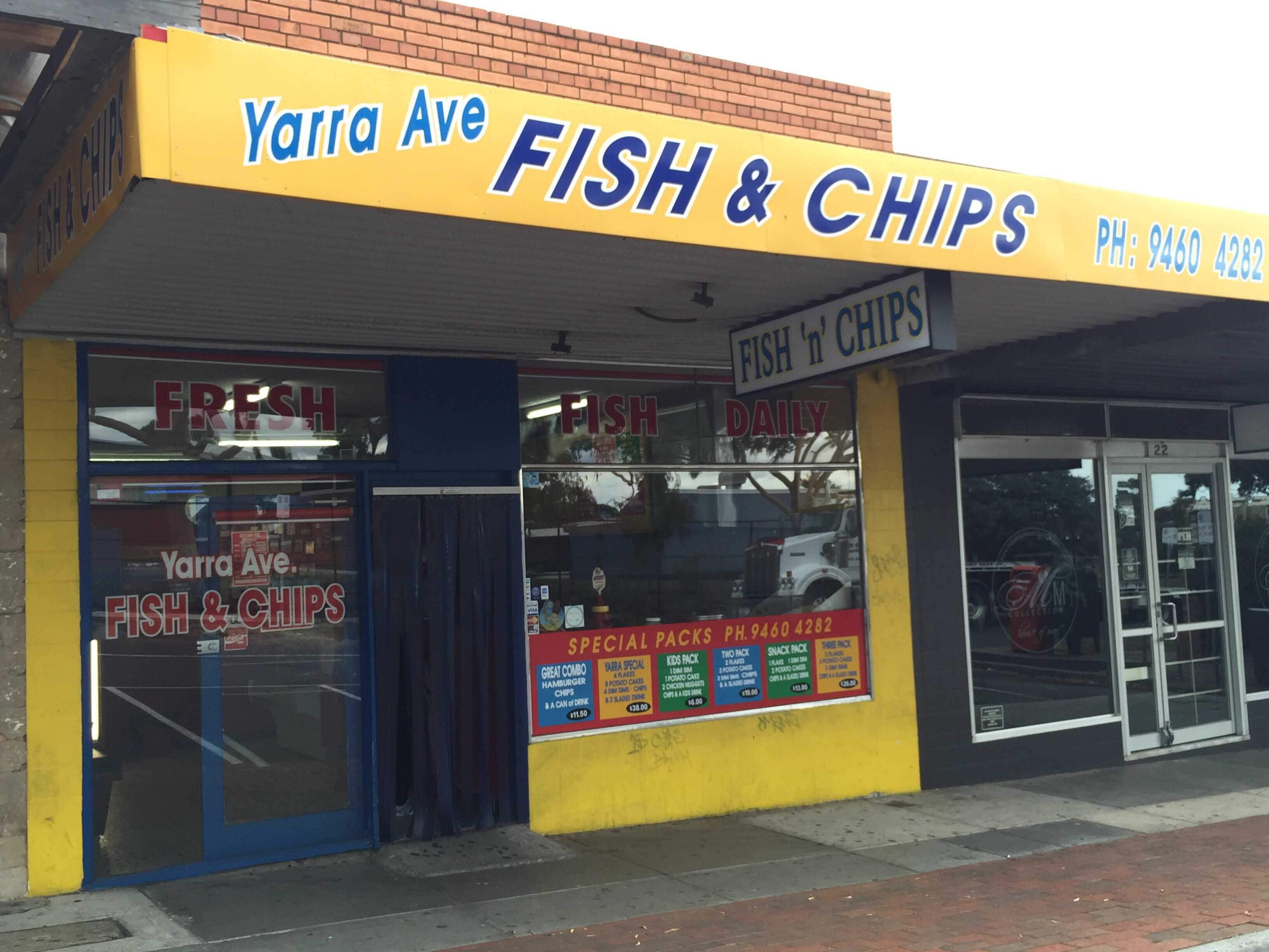 Yarra Avenue Fish and Chips Menu