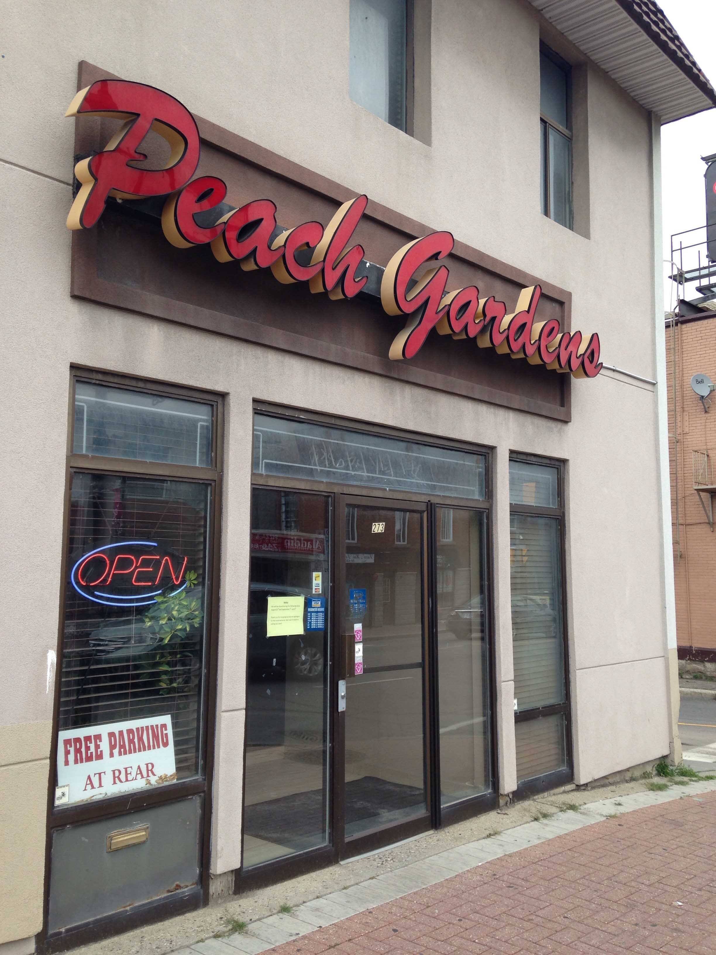 Menu of Peach Gardens, Vanier, Ottawa
