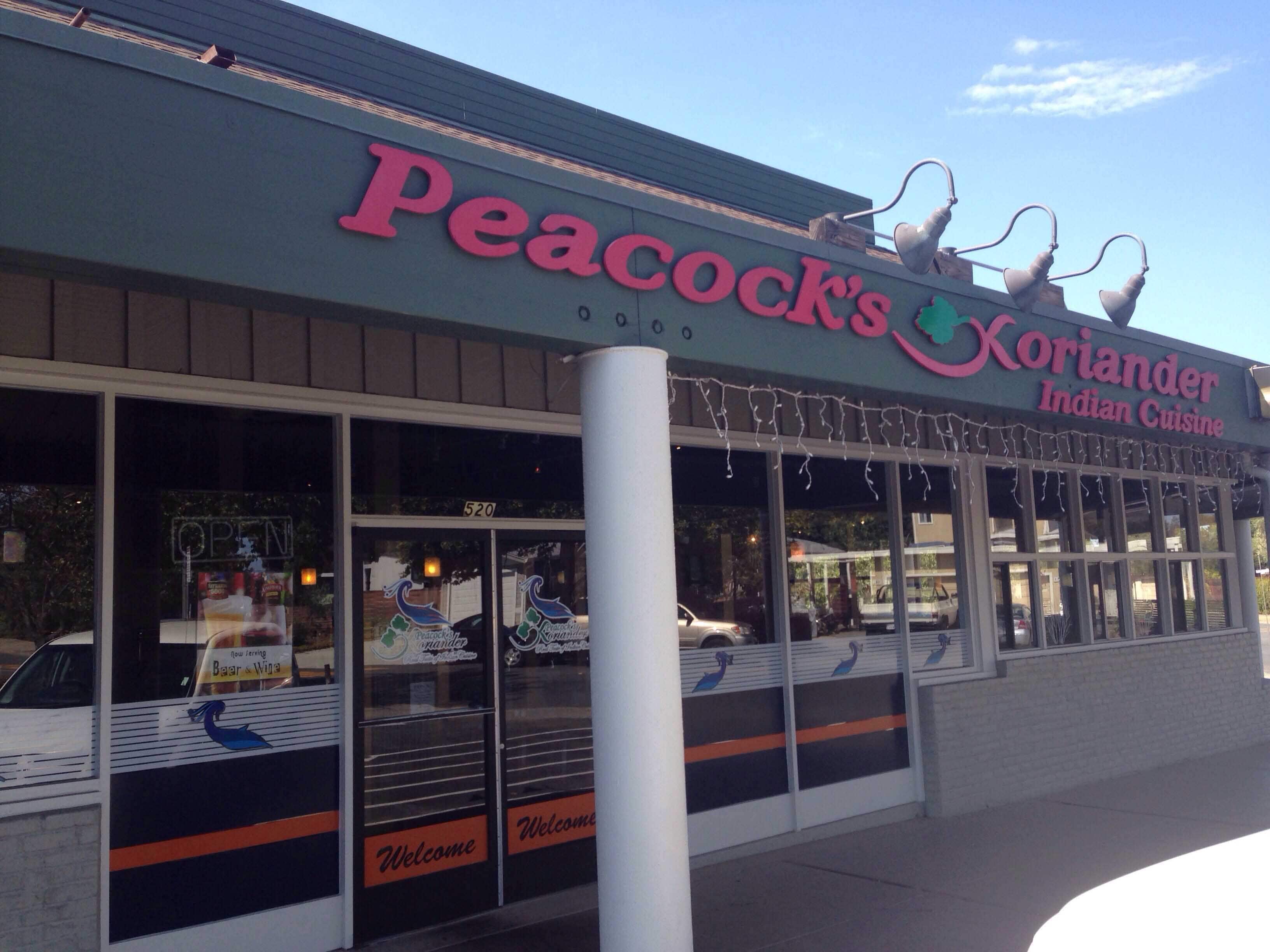 Menu of Peacock's Koriander Indian Cuisine, Belmont, Belmont