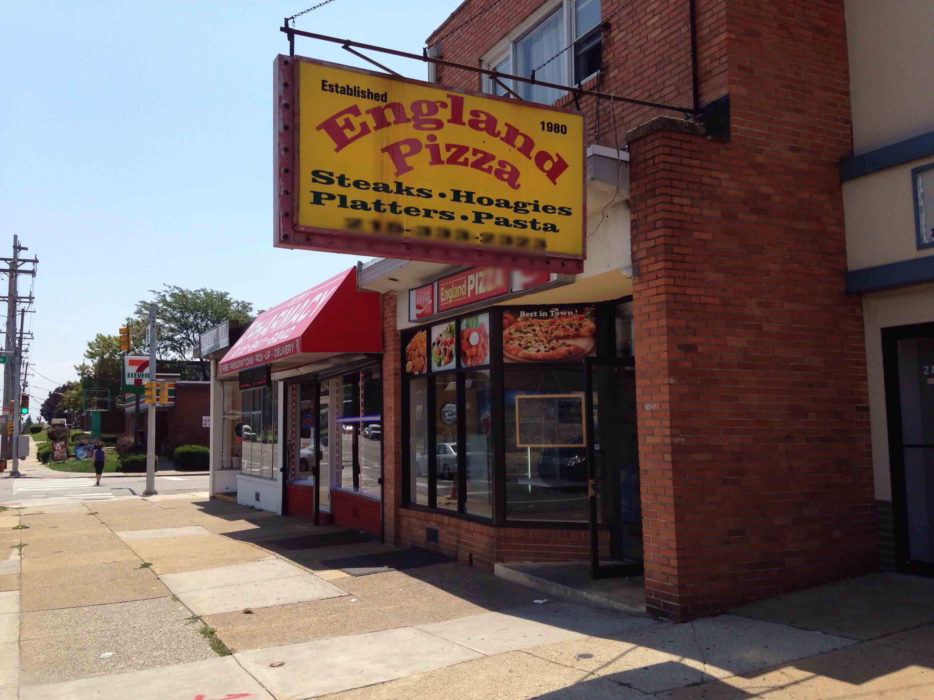 England Pizza Menu, Menu for England Pizza, Mayfair, Philadelphia