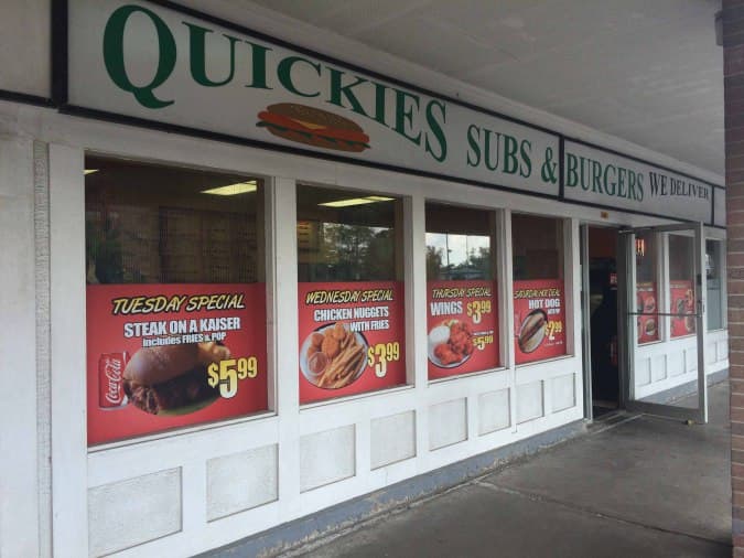 Quickies' Subs & Burgers Menu Urbanspoon/Zomato