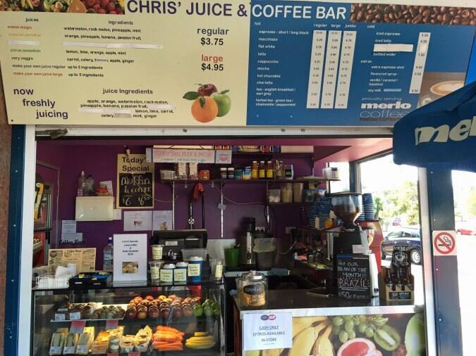 chris juice coffee bar carindale brisbane urbanspoon zomato whole food coffee bar