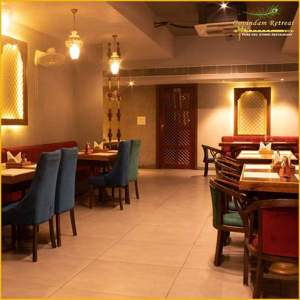 vegetarian restaurants, pure veg restaurants, dal baati churma, gatte ki sabzi, shahi paneer - Govindam Retreat - img1