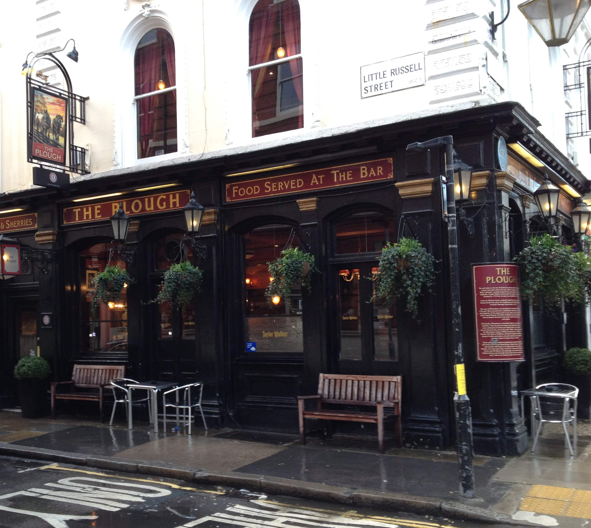 Menu of The Plough, Museum Street, Bloomsbury, London