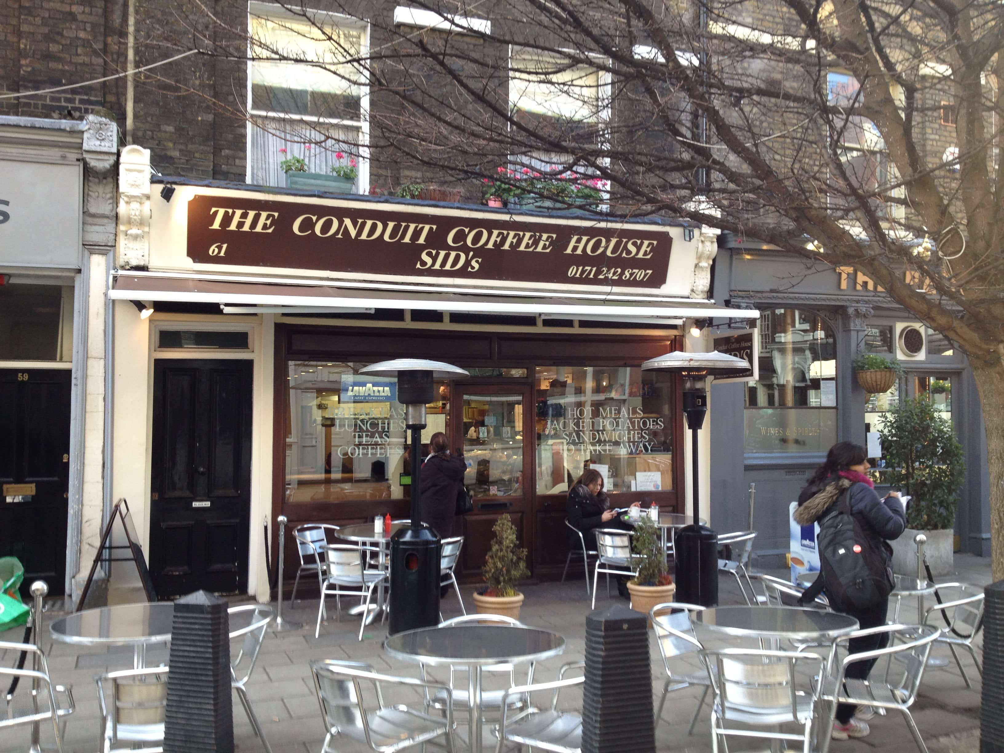 Menu of The Conduit Coffee House, Bloomsbury, London