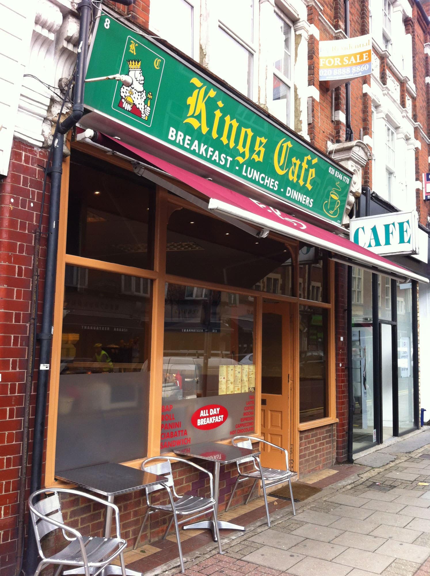 Kings Cafe Menu, Menu for Kings Cafe, Finchley, London