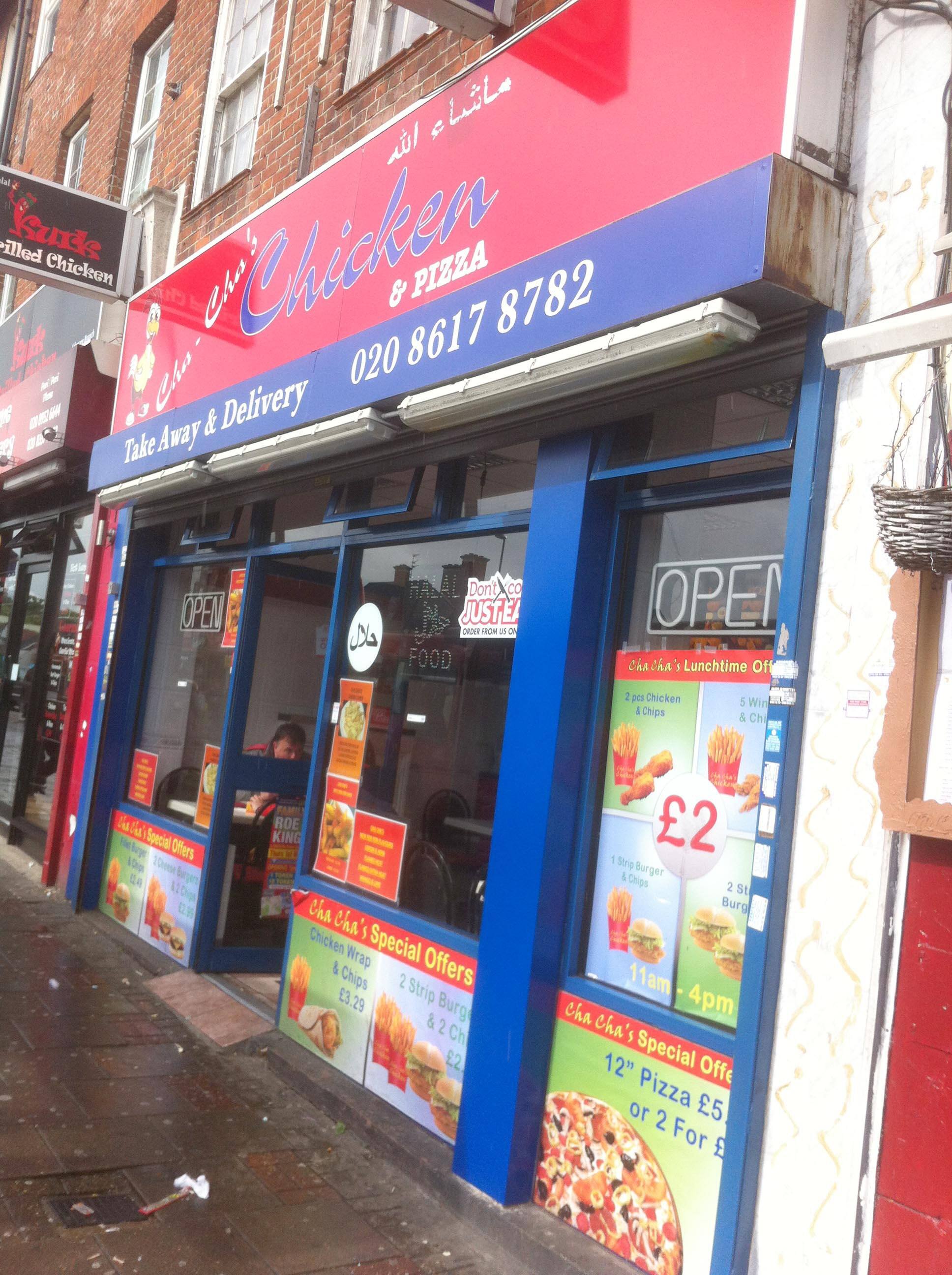Menu of Cha Cha's Chicken & Pizza, High Street, Edgware, London