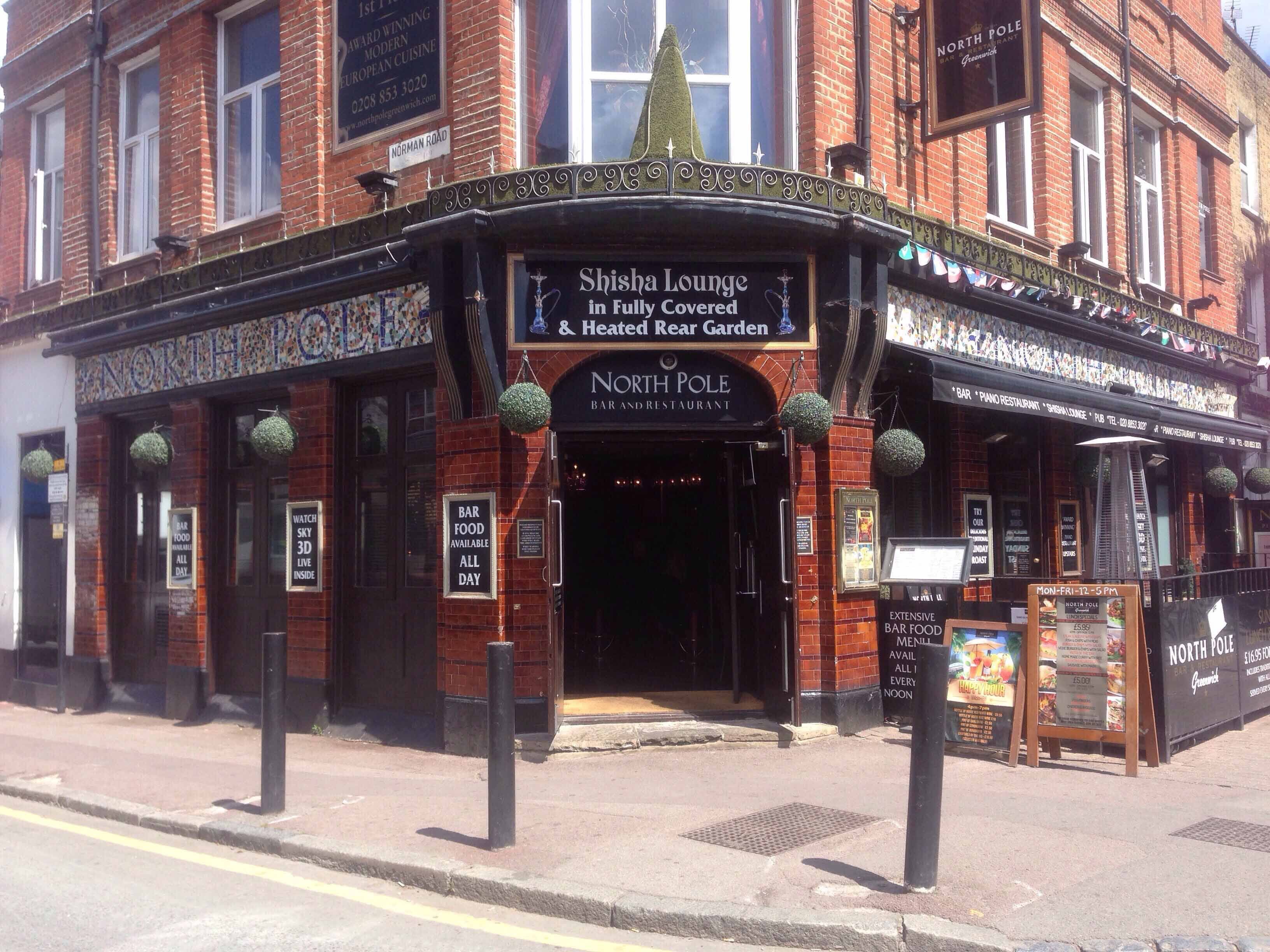 Menu of The North Pole Bar, Greenwich, London