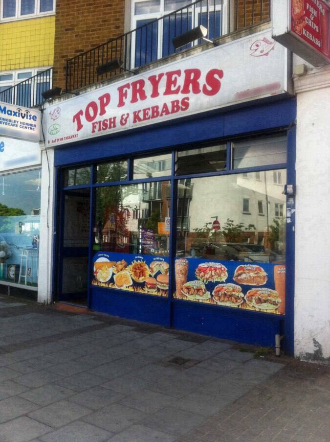 Top Fryers Fish Bar Menu, Menu for Top Fryers Fish Bar, Sidcup, London