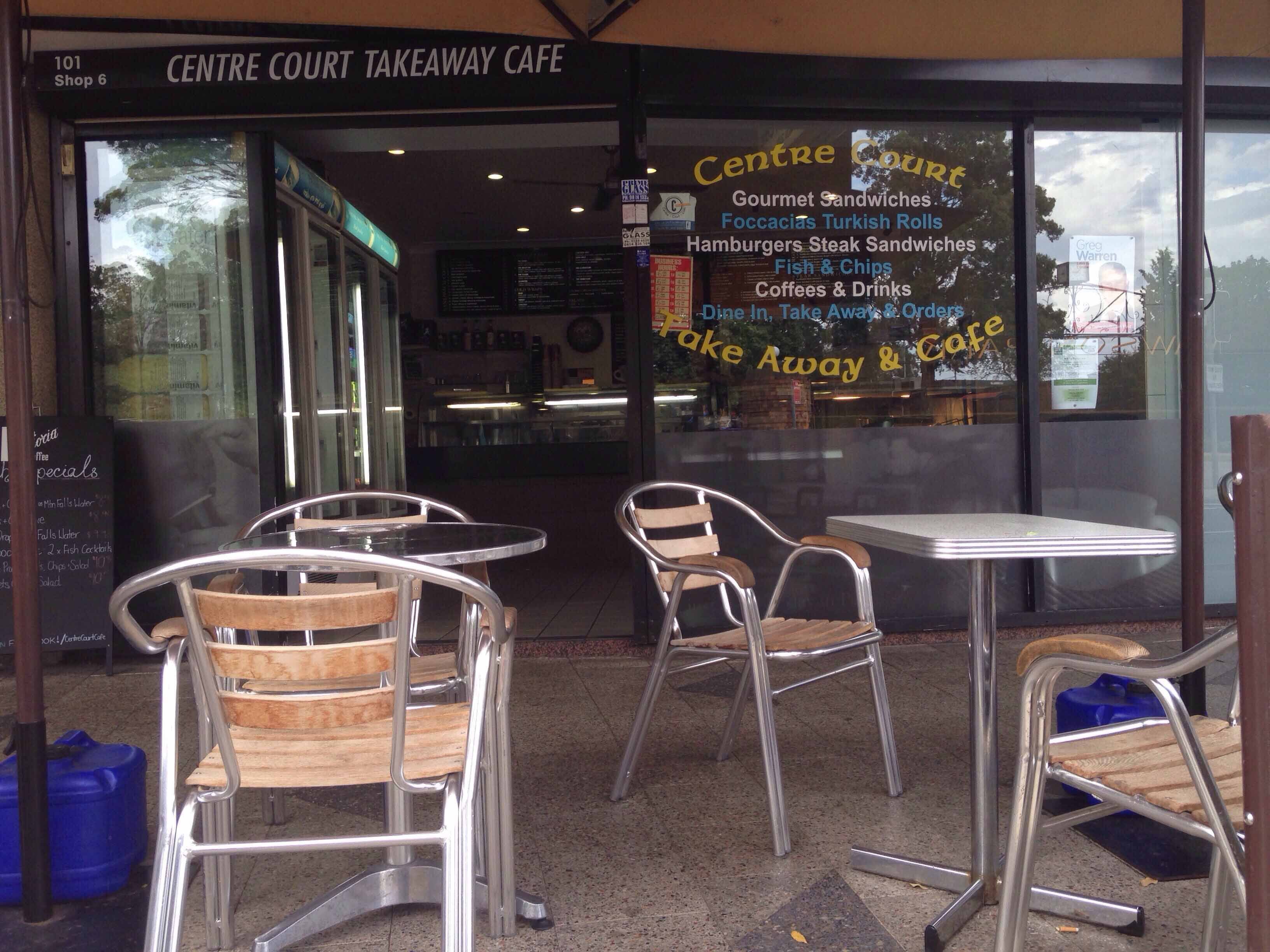 Menu of Centre Court Takeaway Cafe, Campbelltown, Sydney