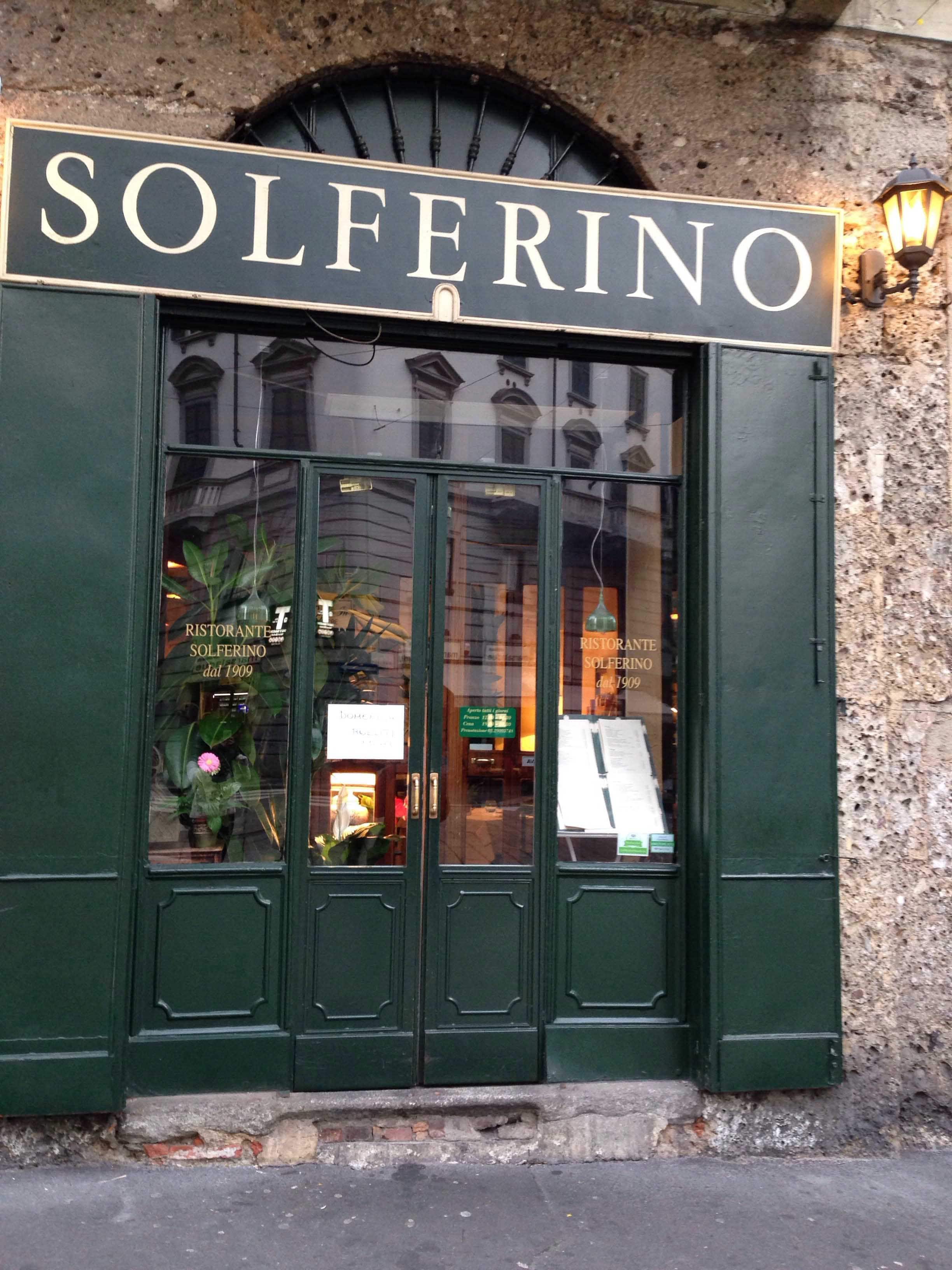 Menu of Il Solferino, Moscova, Milano