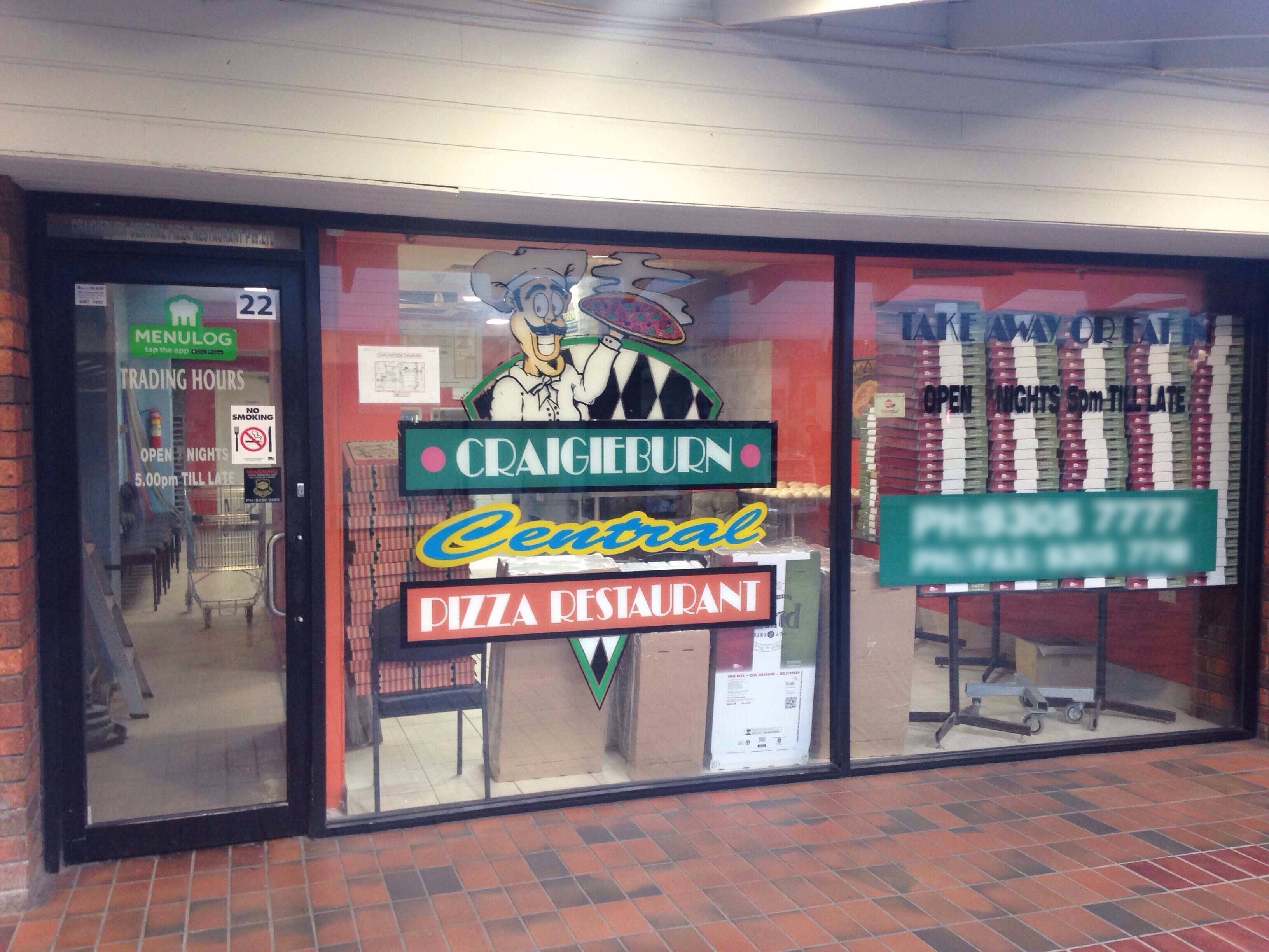 Menu of Central Pizza Restaurant, Craigieburn, Melbourne