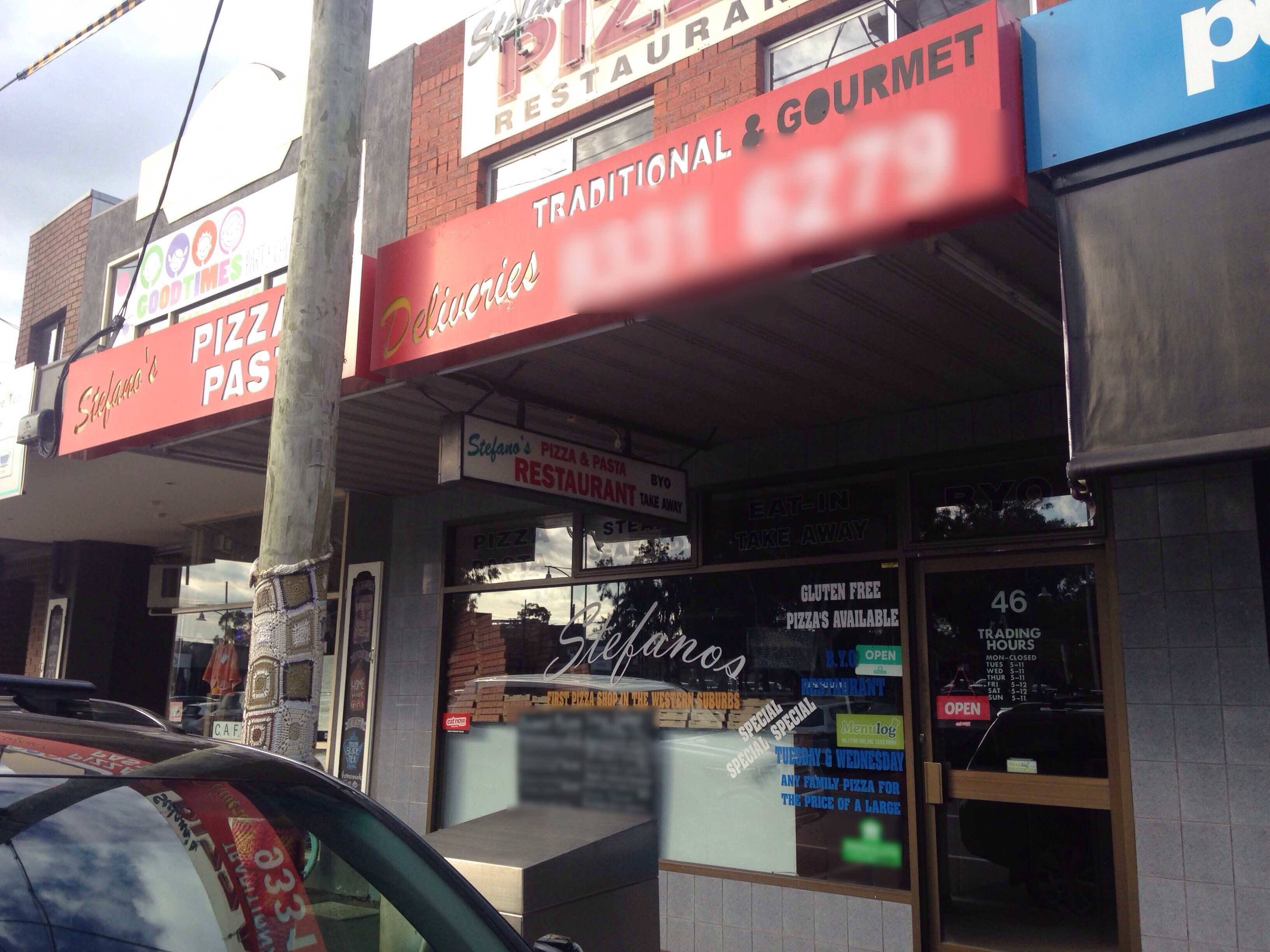Menu of Stefano's Pizza & Pasta Restaurant, Keilor East, Melbourne