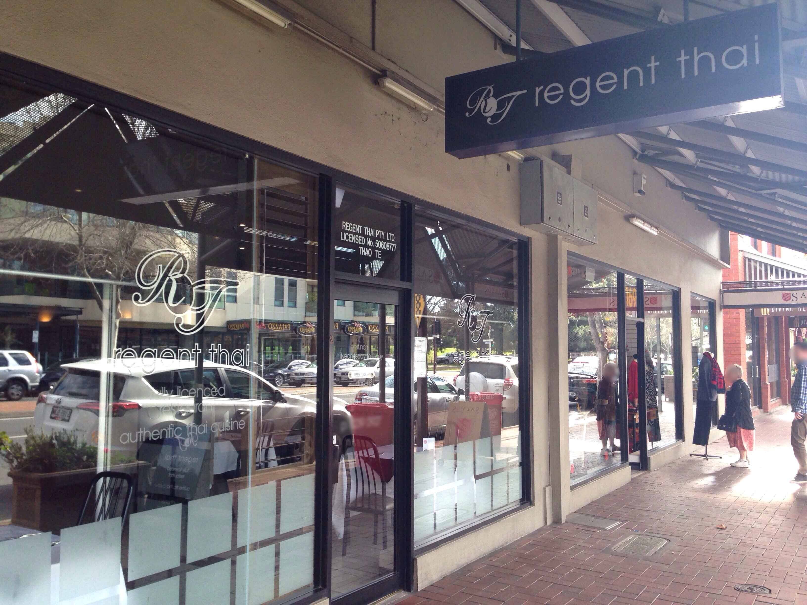 Menu of Regent Thai, North Adelaide, Adelaide