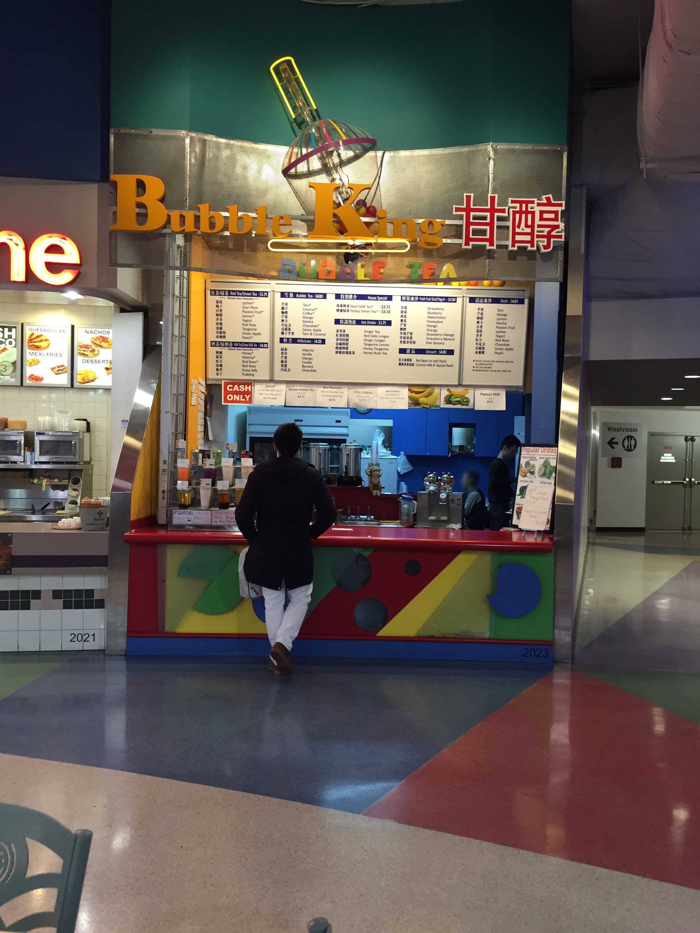 Menu of Bubble King, Chinatown, Vancouver