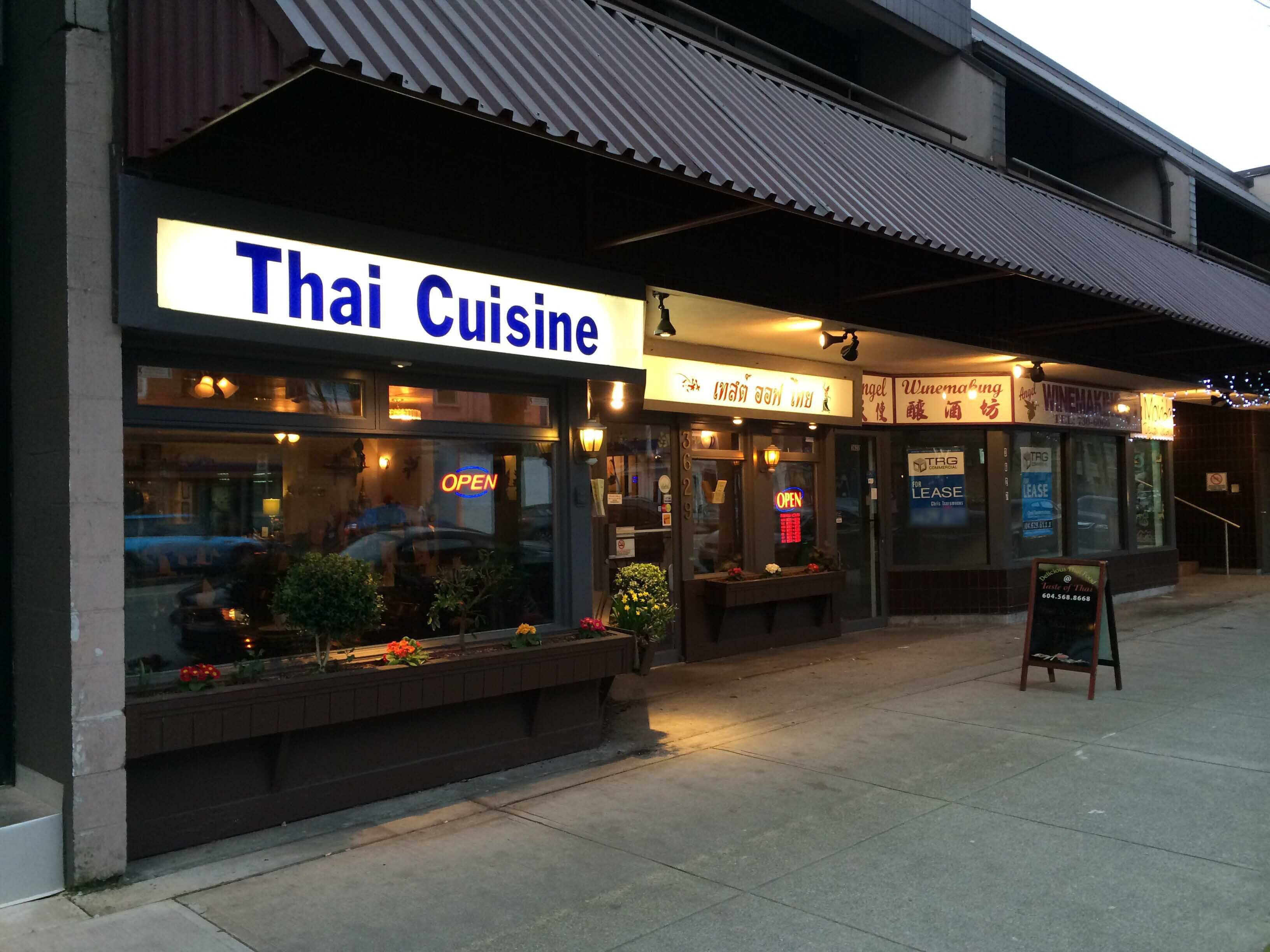 Taste of Thai Menu, Menu for Taste of Thai, Kitsilano, Vancouver