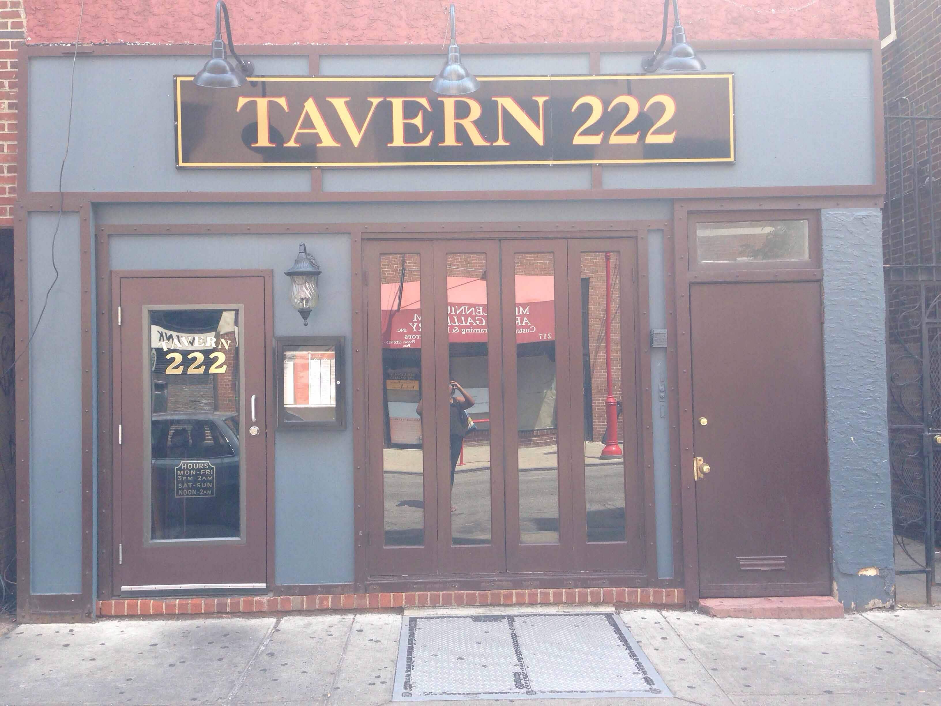 Menu of Tavern 222, Queen Village, Philadelphia