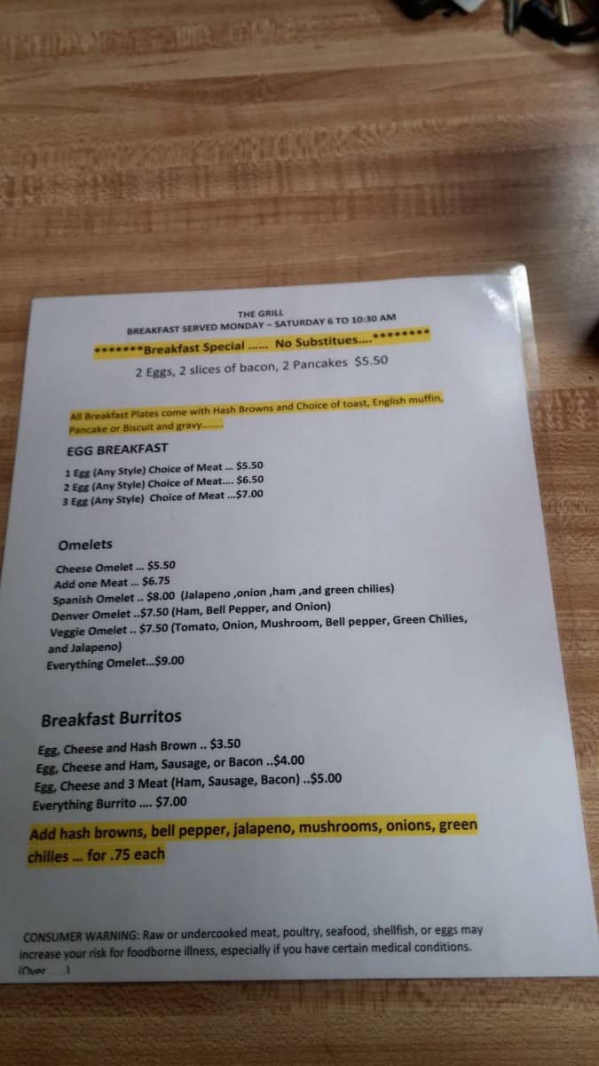 The Grill Menu, Menu for The Grill, Dalhart, Dalhart Urbanspoon/Zomato
