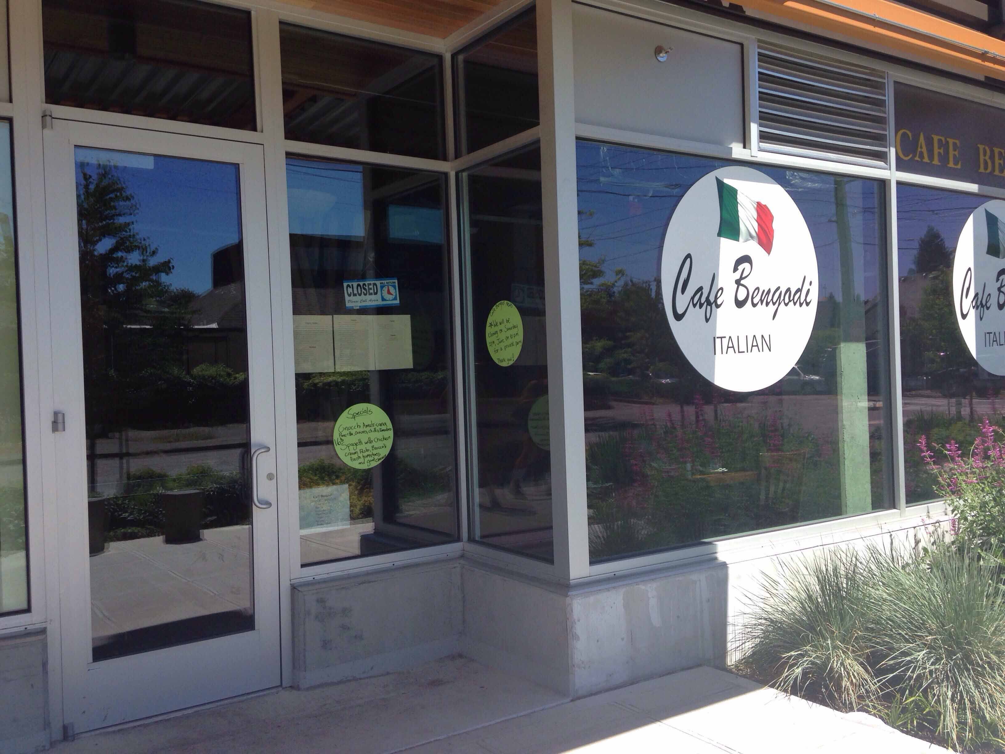 Menu of Cafe Bengodi, Beacon Hill, Seattle