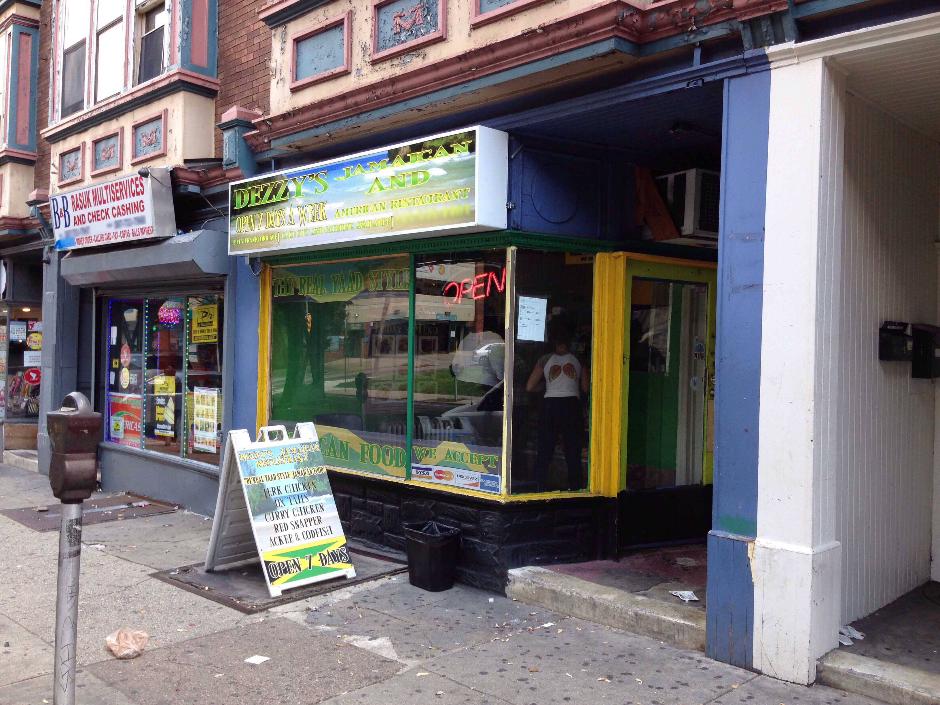Menu of Dezzy's Jamaican, Frankford, Philadelphia