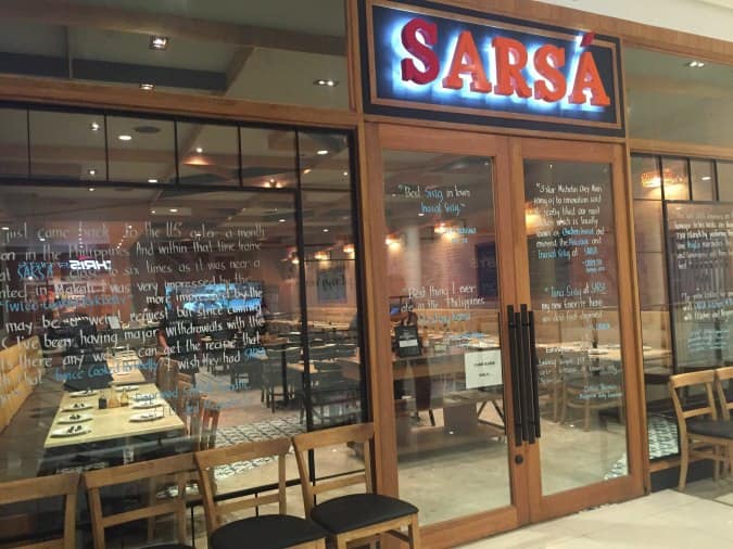 sarsa kitchen and bar manila
