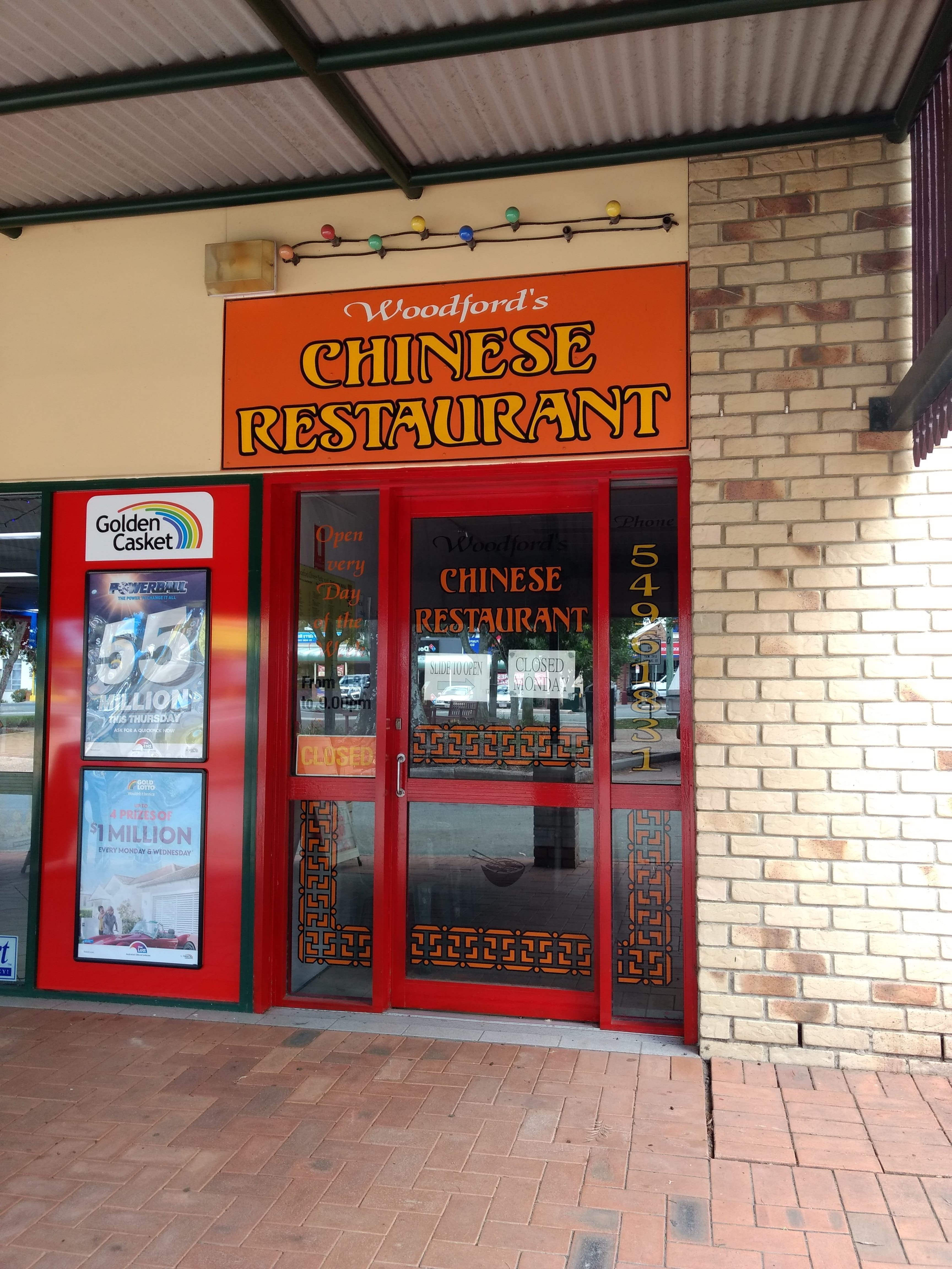 Menu of Woodford's Chinese Restaurant, Woodford, Brisbane