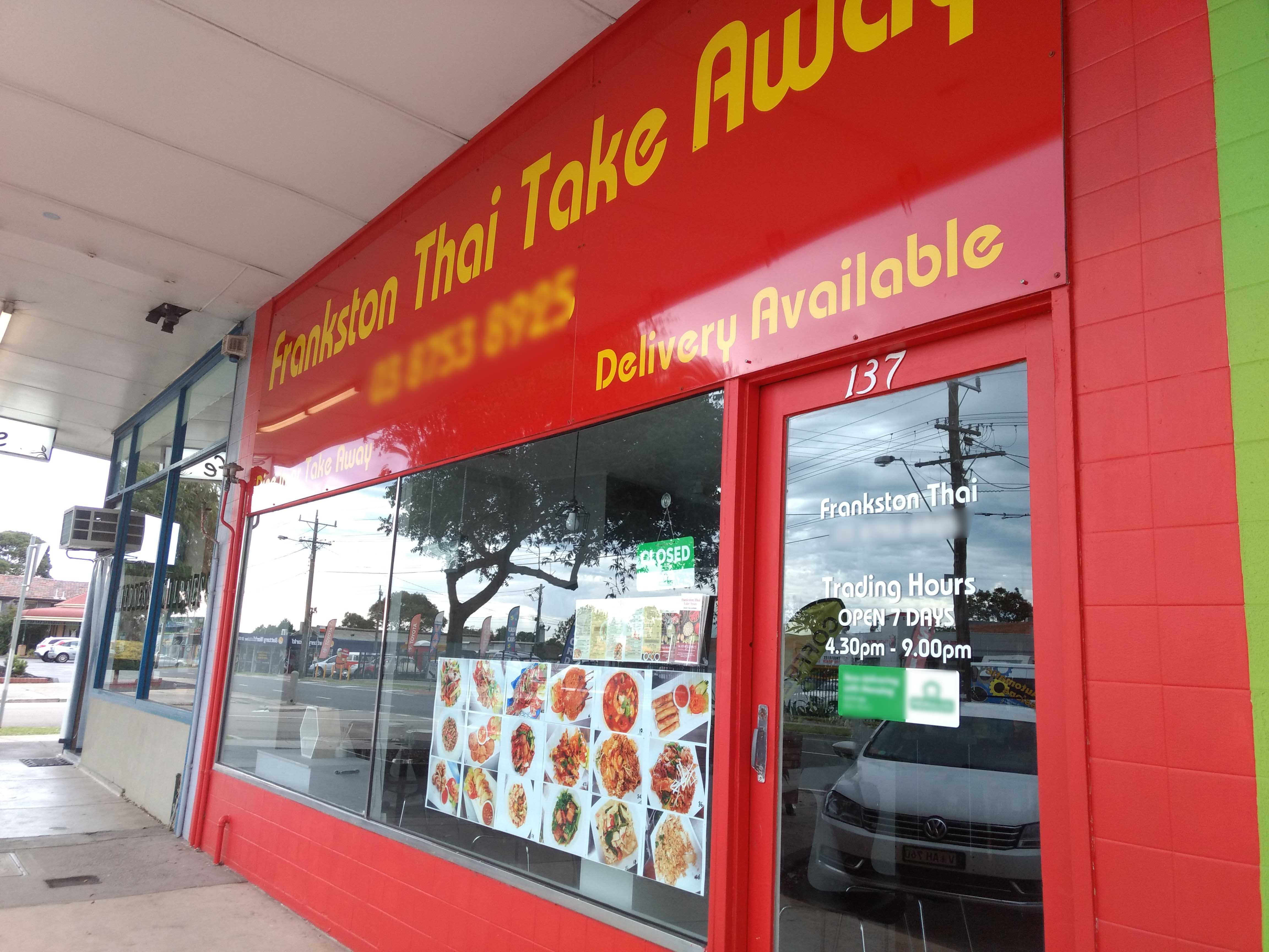 Menu of Frankston Thai Takeaway, Frankston, Melbourne