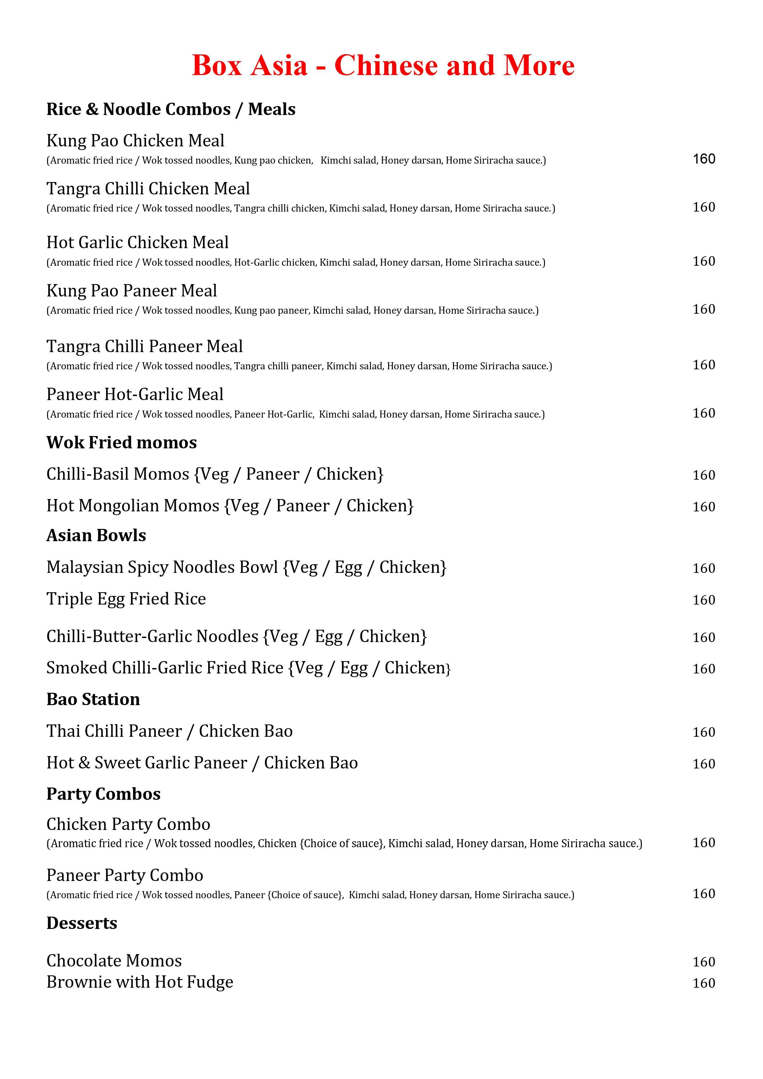 Box Rajajinagar Box Asia - Chinese And More, Rajajinagar, Bangalore | Zomato