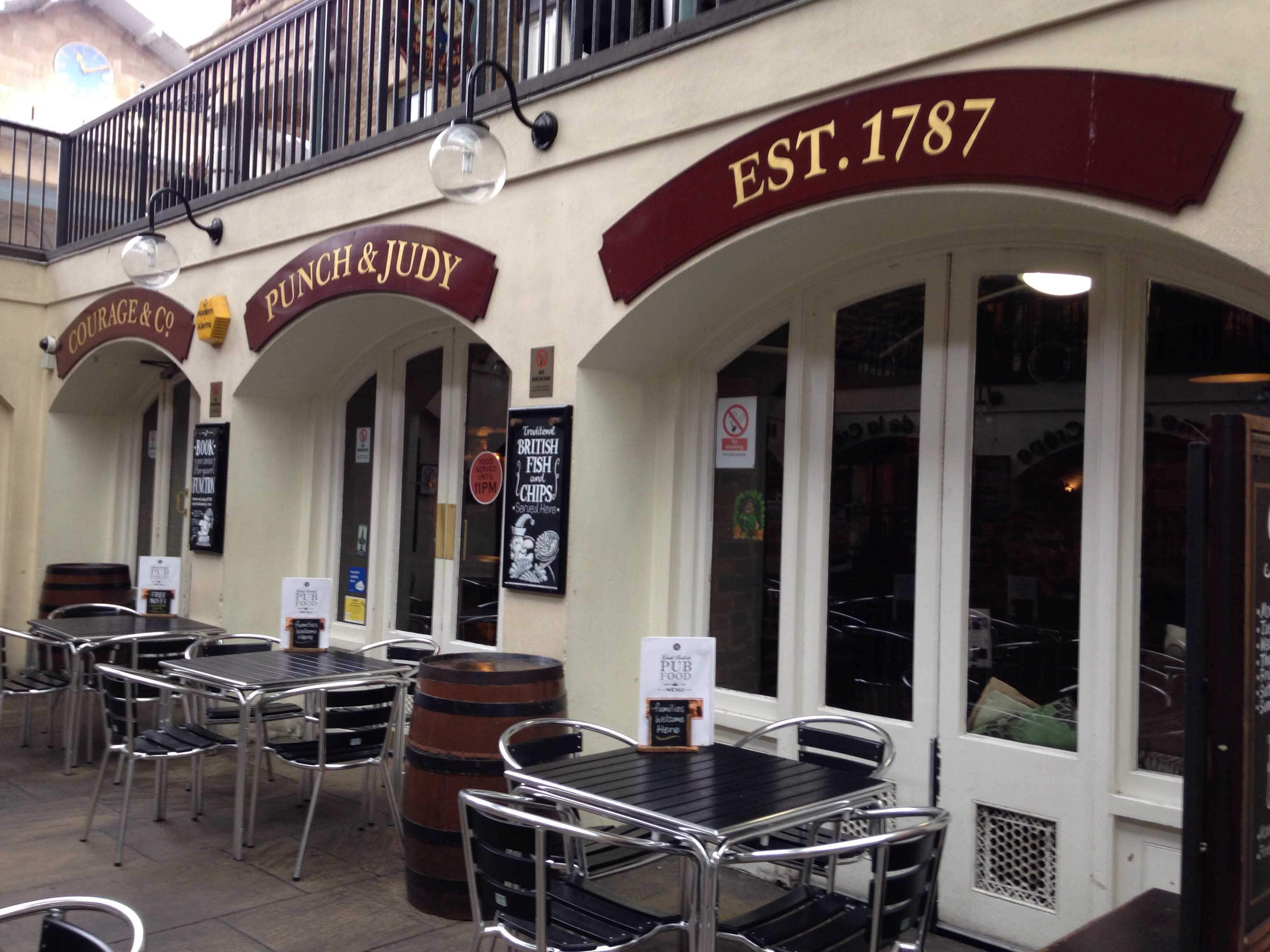 Menu of Punch & Judy, Covent Garden, London