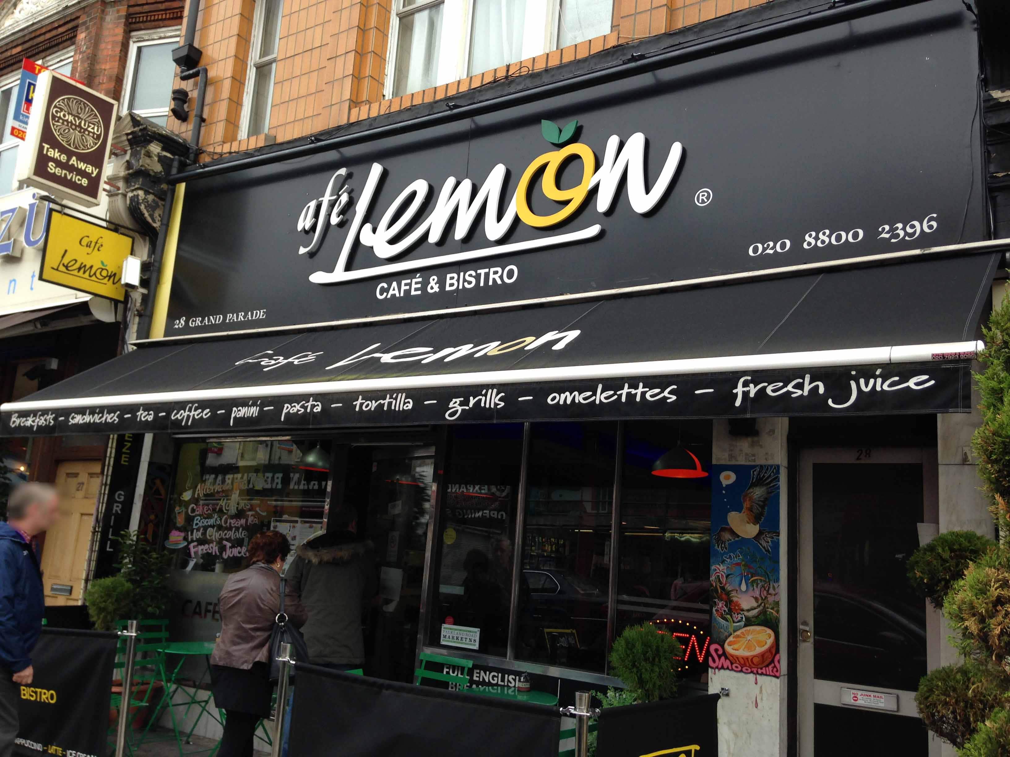 Cafe Lemon Menu, Menu for Cafe Lemon, Harringay, London