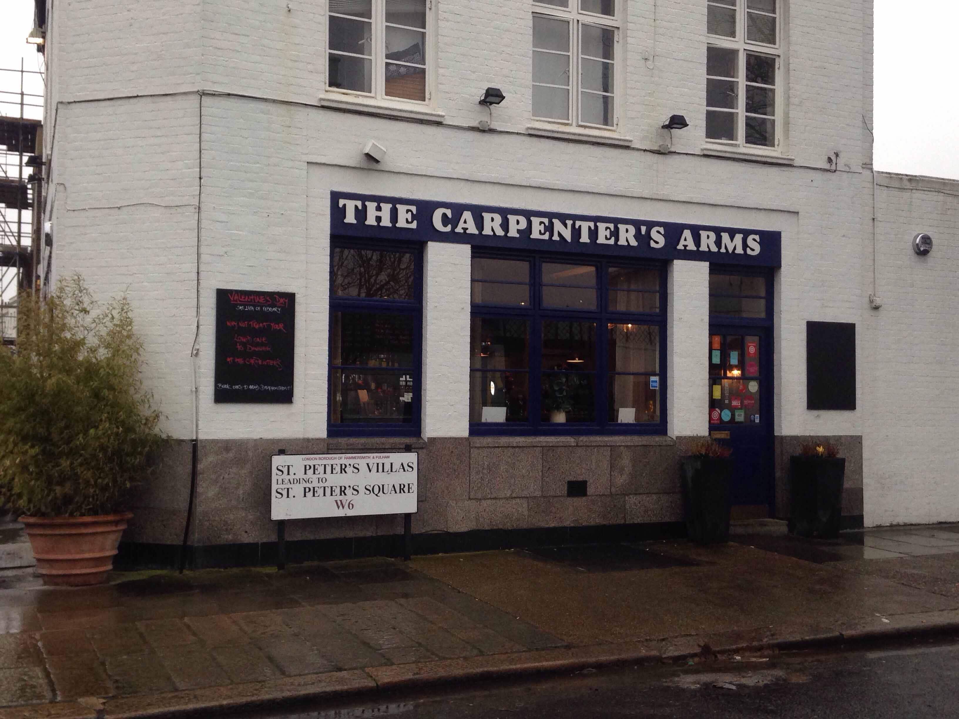 Menu of The Carpenters Arms, Hammersmith, London