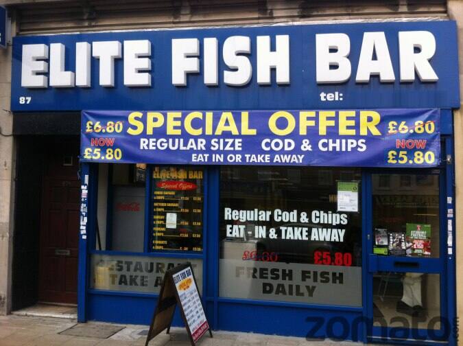 Menu of Elite Fish Bar, High Street, Welling, London