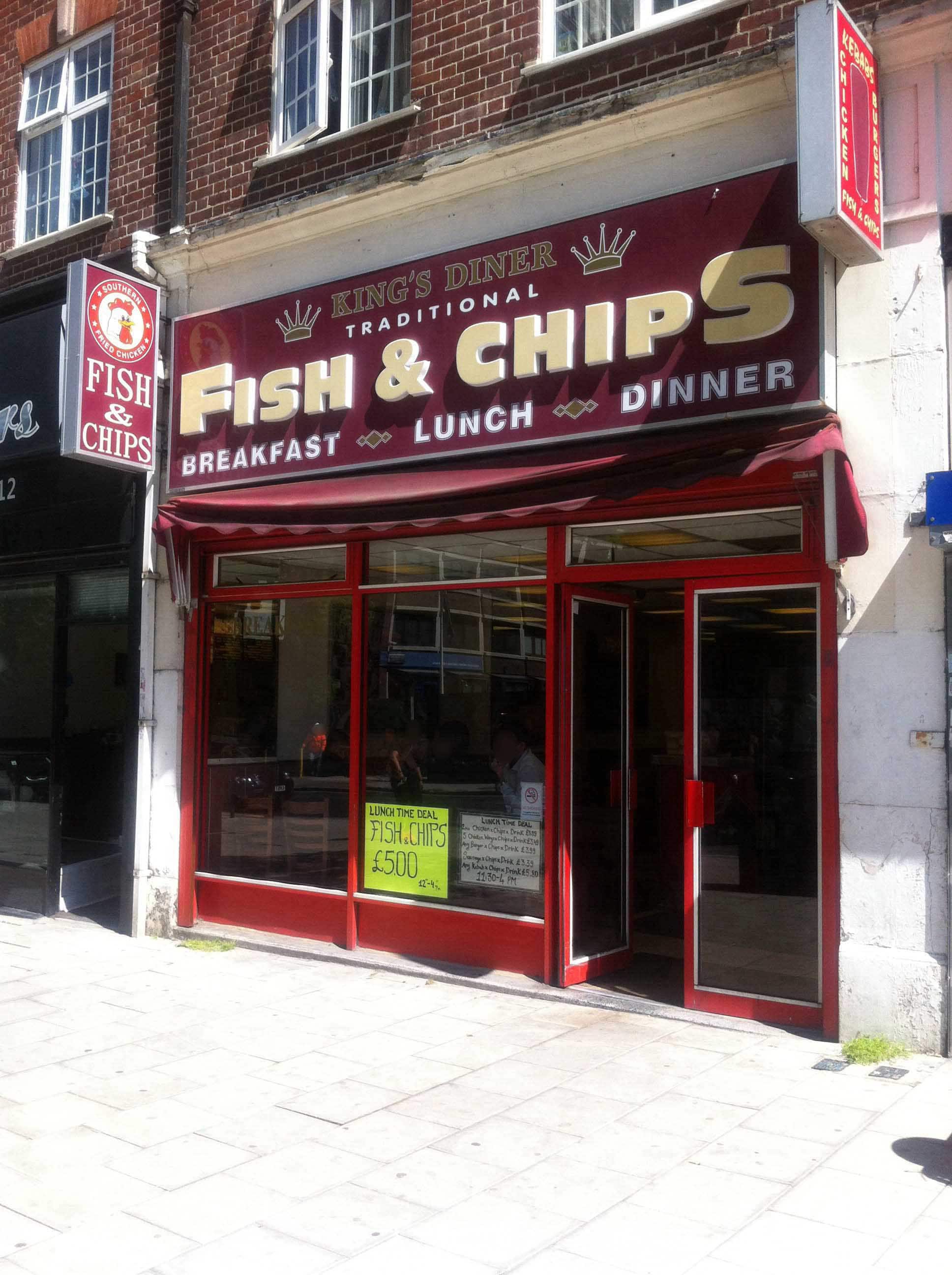 King's Fish & Chips Menu, Menu for King's Fish & Chips, Sidcup, London