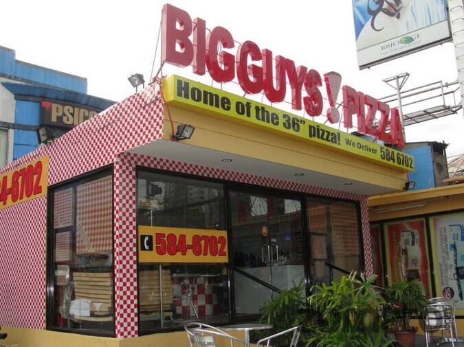 Menu of Big Guys! Pizza, Libis, Quezon City