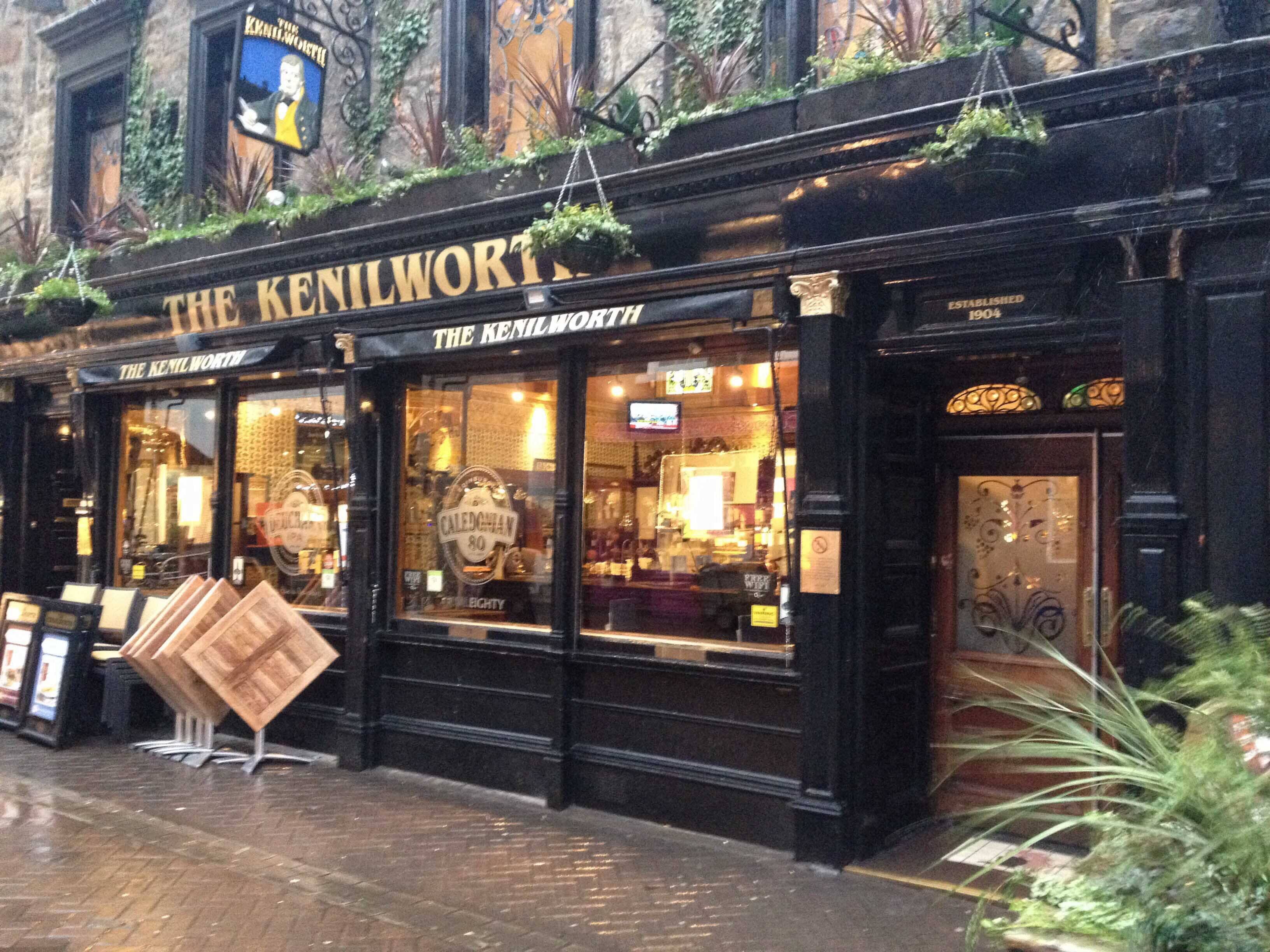 Menu of The Kenilworth (Nicholson's), Rose Street, New Town, Edinburgh