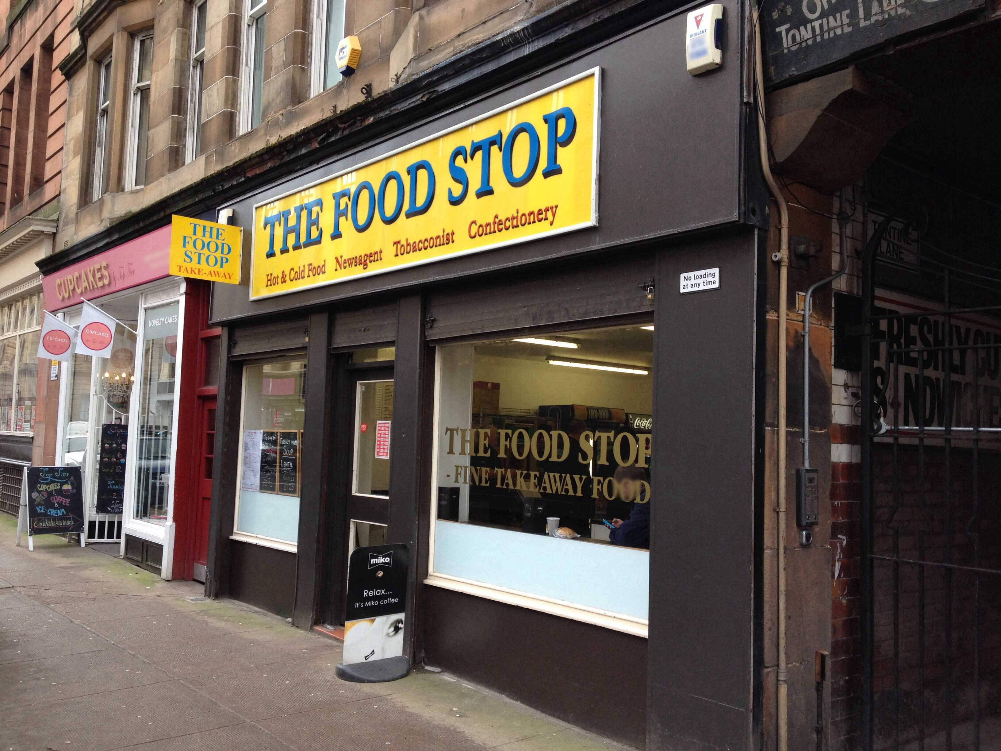 Menu of The Food Stop, Merchant City, Glasgow
