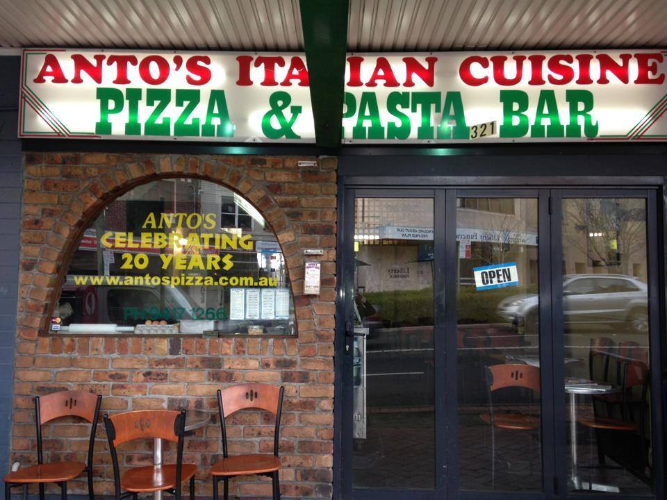 Menu of Anto's Pizzeria & Pasta, North Willoughby, Sydney Menu of Anto's Pizzeria & Pasta, North Willoughby, Sydney