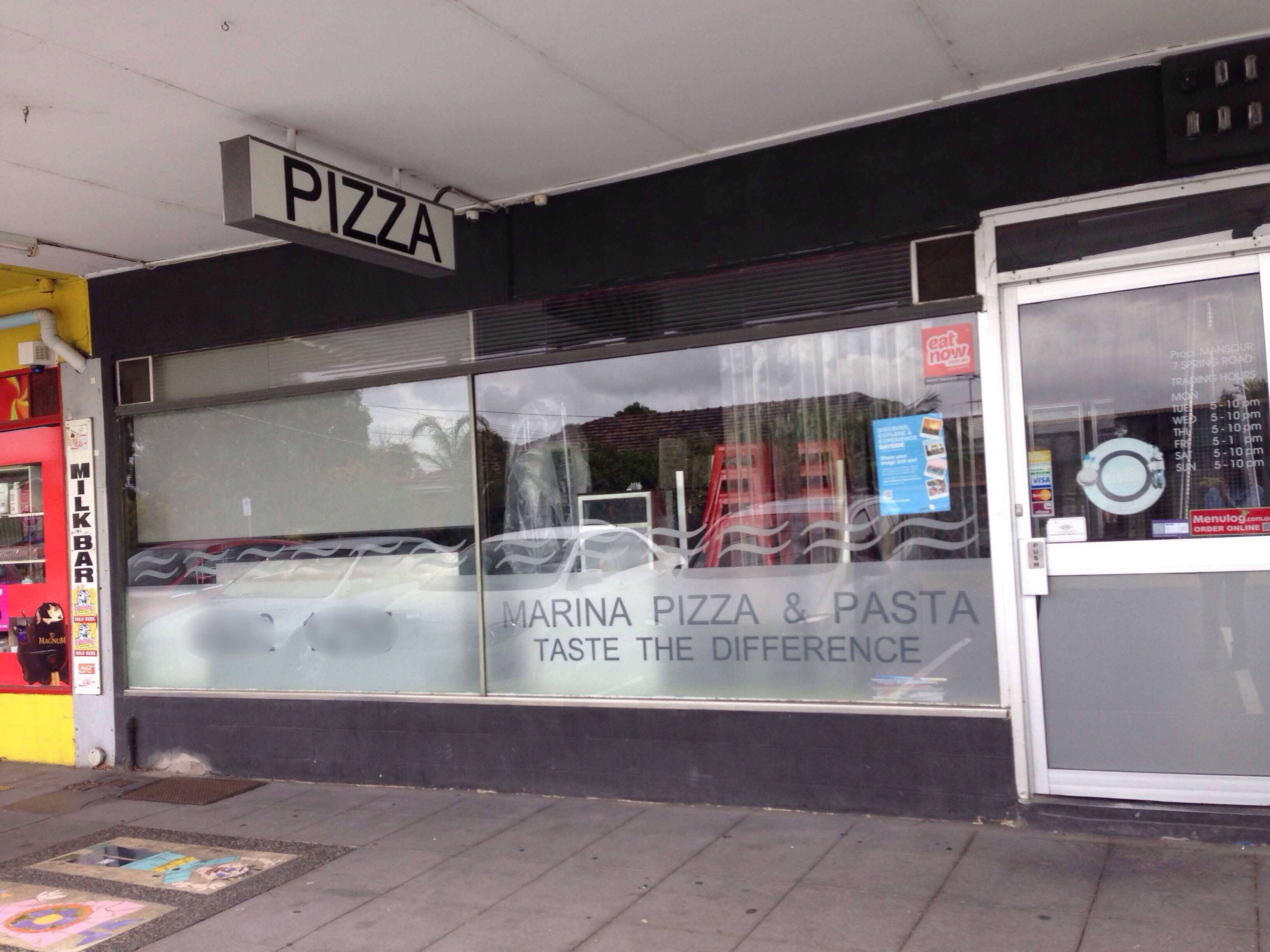 Menu of Marina Pizza & Pasta, Highett, Melbourne