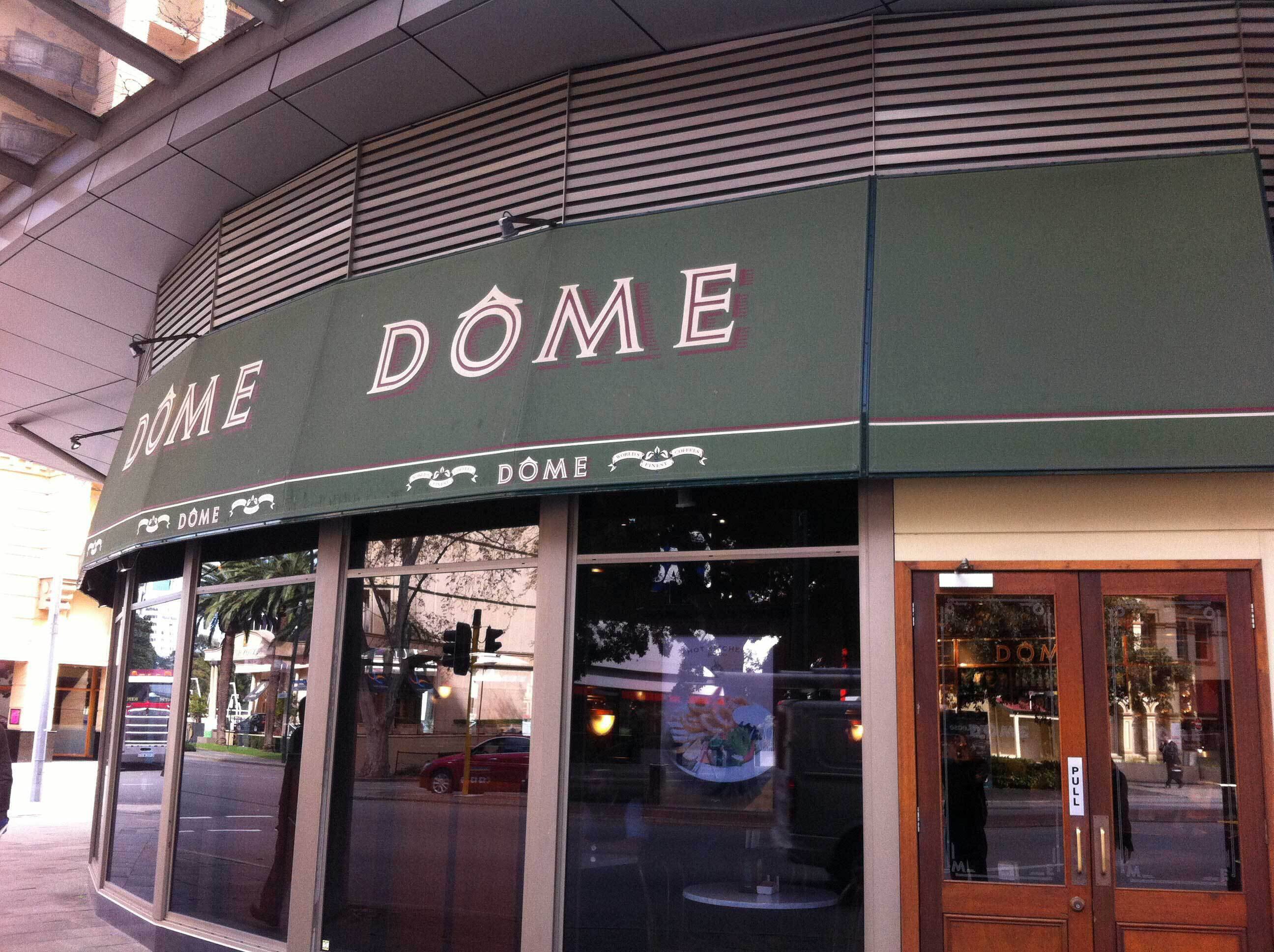 Dome Menu, Menu for Dome, Perth CBD, Perth