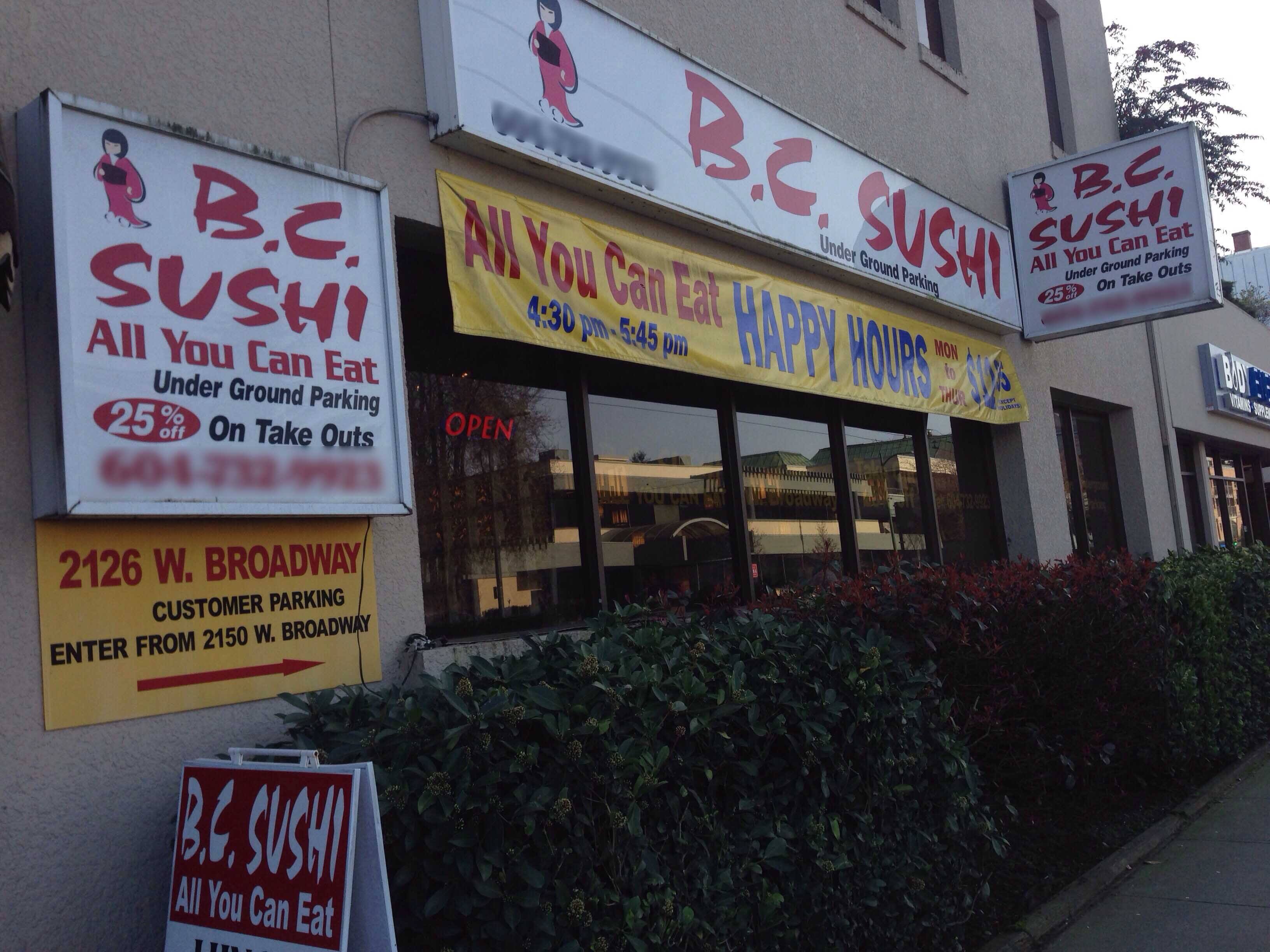 Menu of BC Sushi, Kitsilano, Vancouver