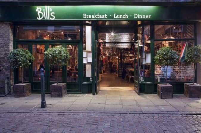 Bill's Restaurant Menu, Menu for Bill's Restaurant, Cambridge, East of