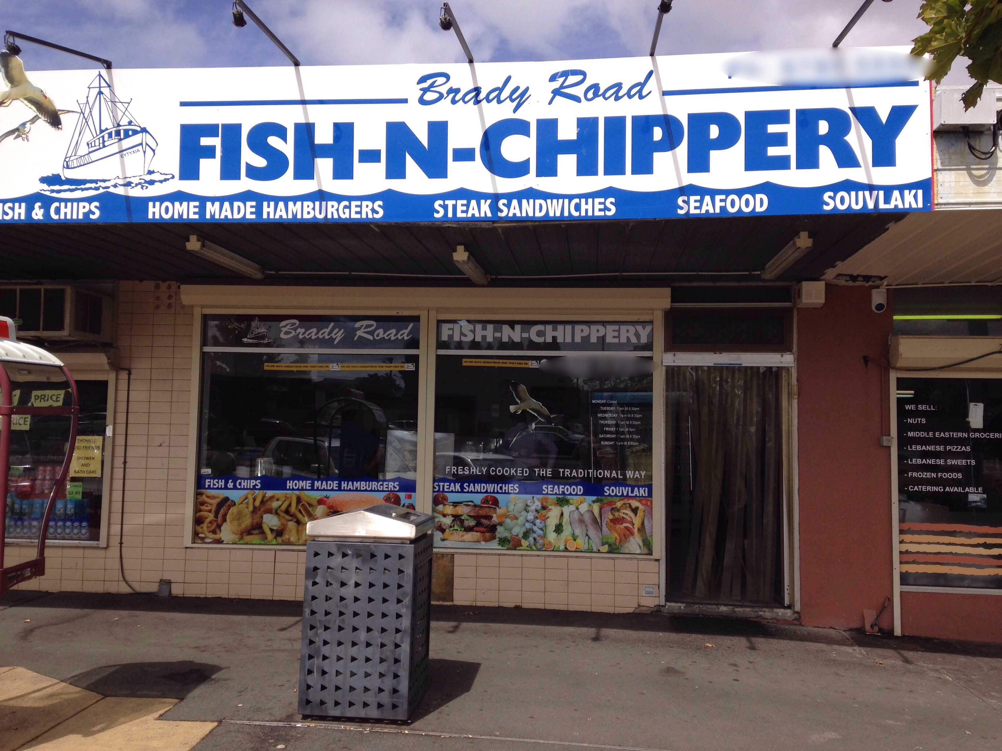 Menu of Brady Road Fish N Chippery, Dandenong, Melbourne