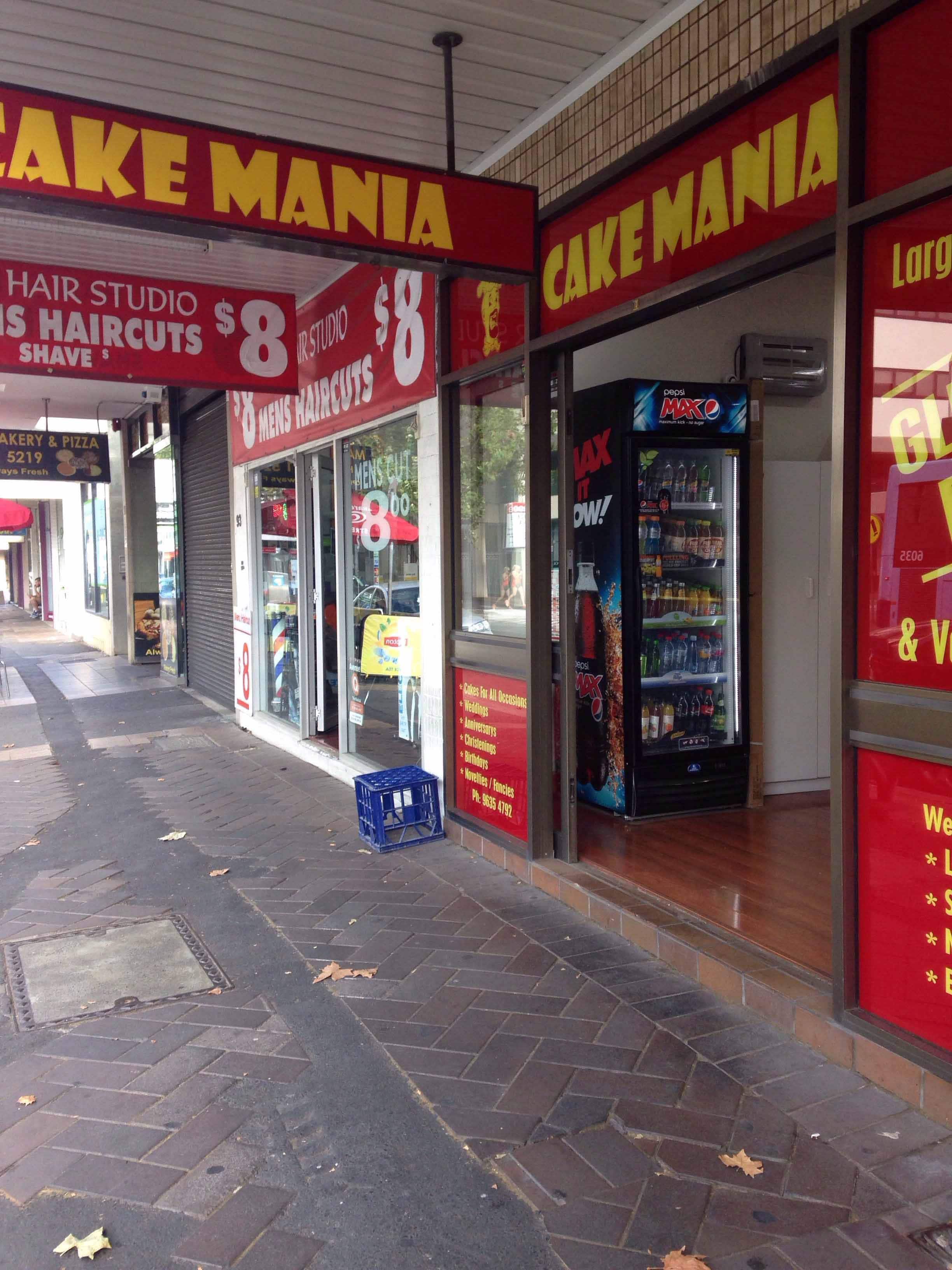 Menu of Cake Mania, Parramatta, Sydney