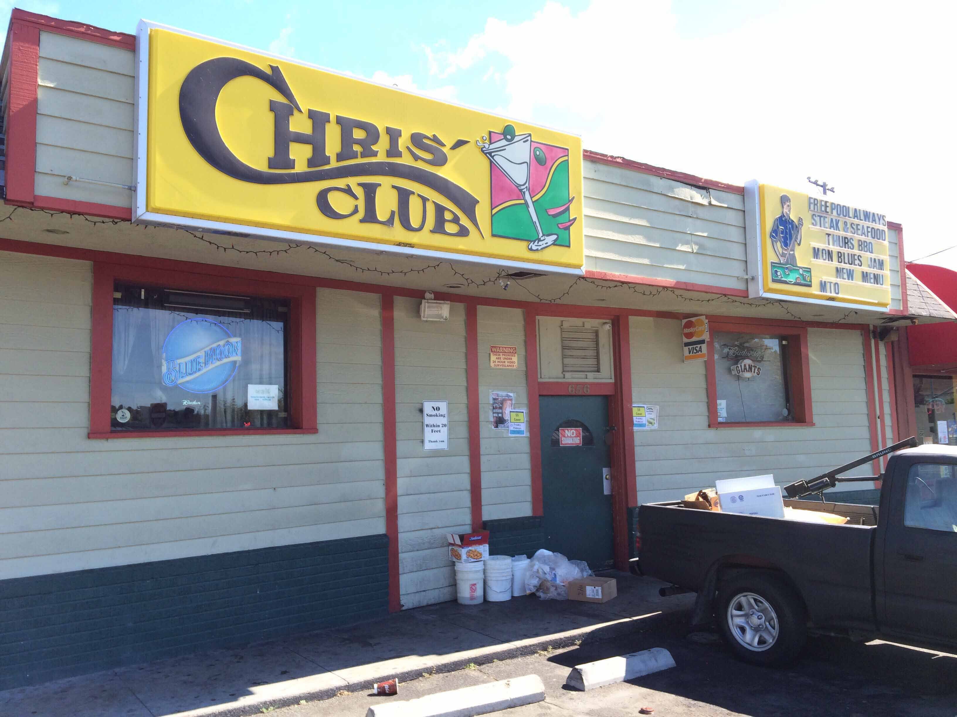 Menu of Chris' Club, Vallejo, Vallejo