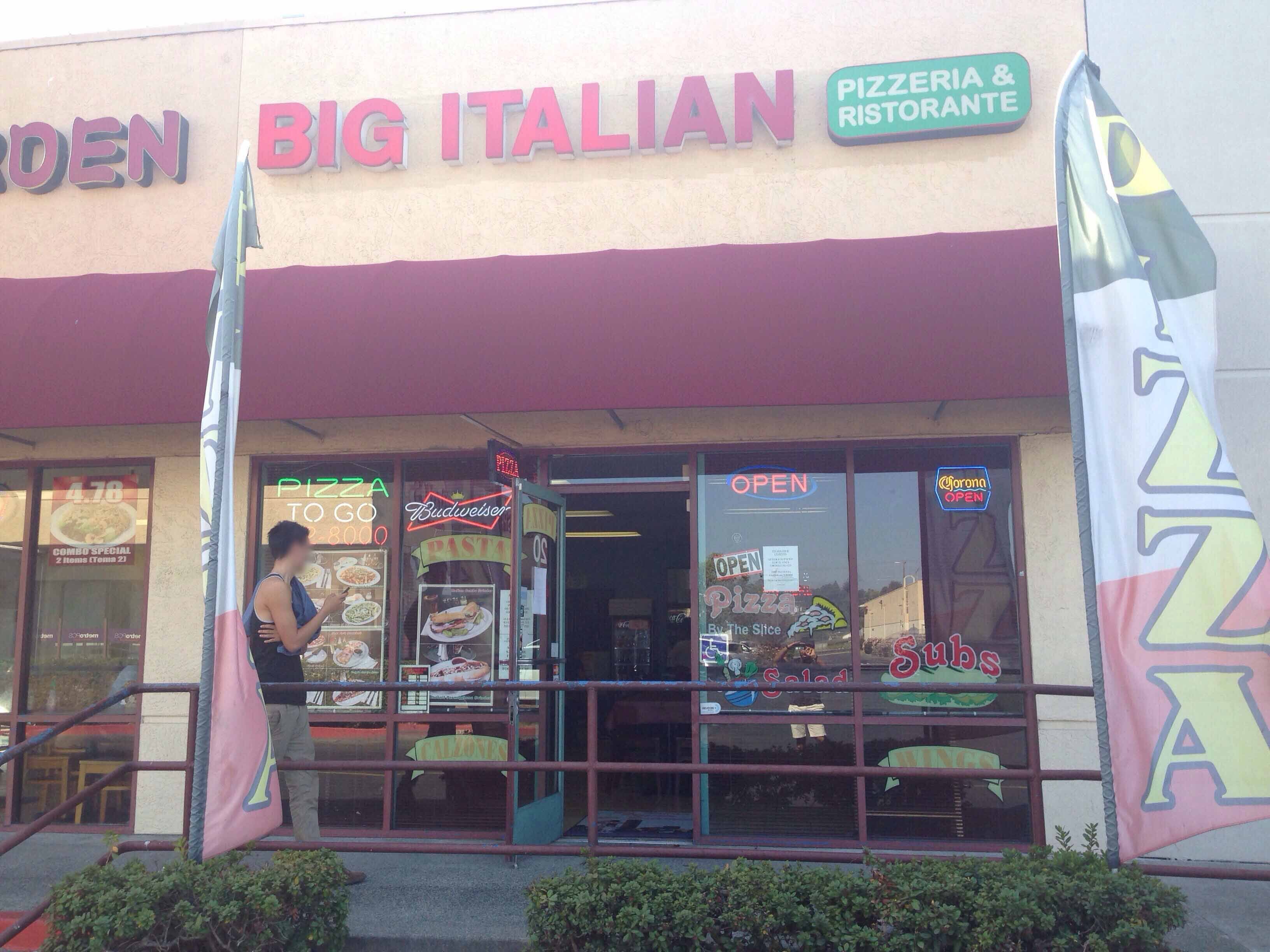 Menu of Big Italian Pizzeria & Ristorante, Vallejo, Vallejo