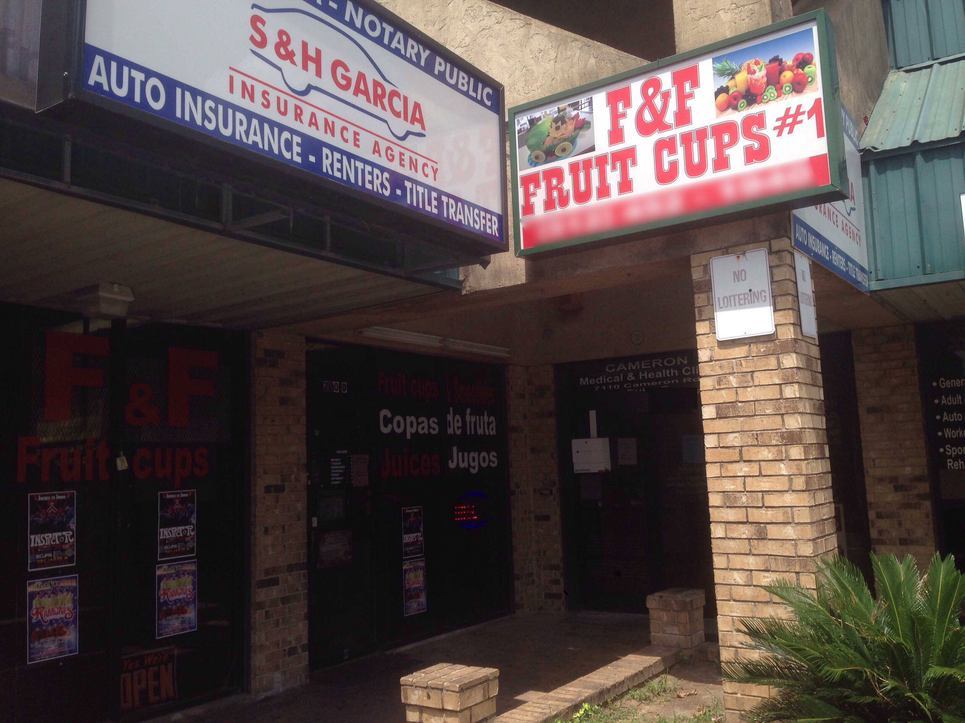 Menu of F & F Fruit Cups, St Johns, Austin