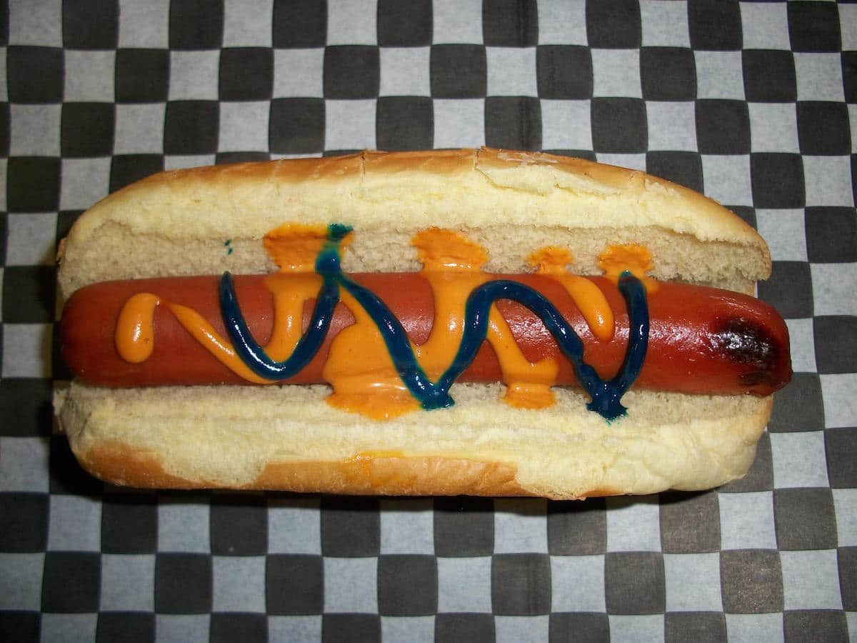 hotdog with toothpaste