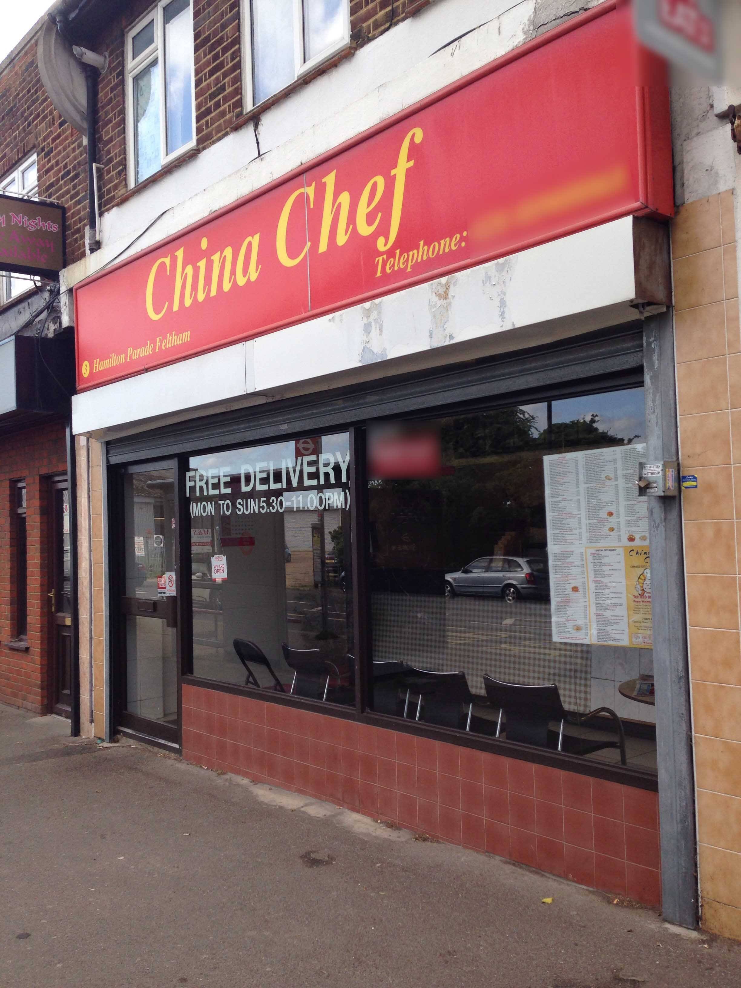 China Chef Menu, Menu for China Chef, Feltham, London