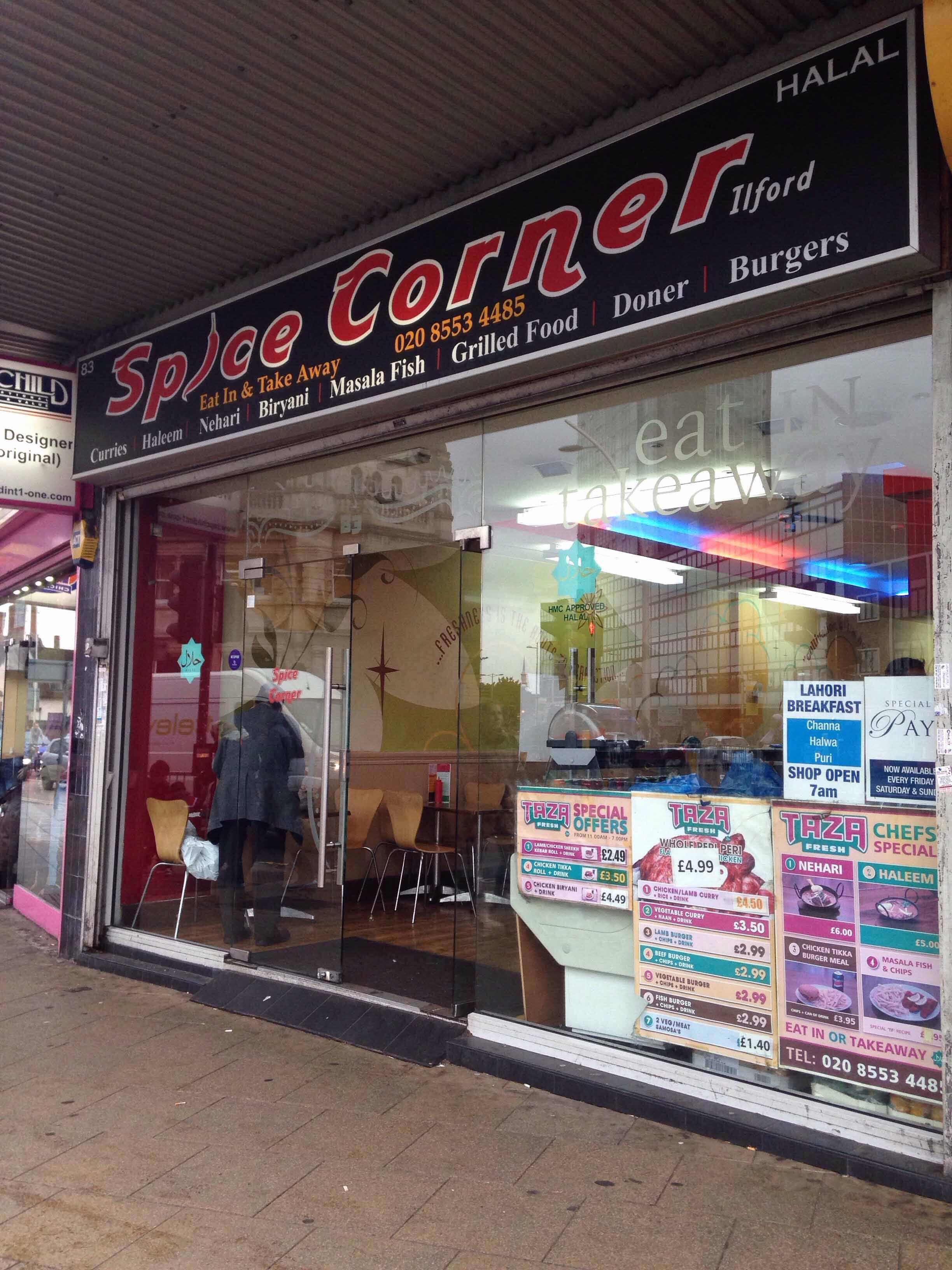 Menu of Spice Corner, Ilford, London