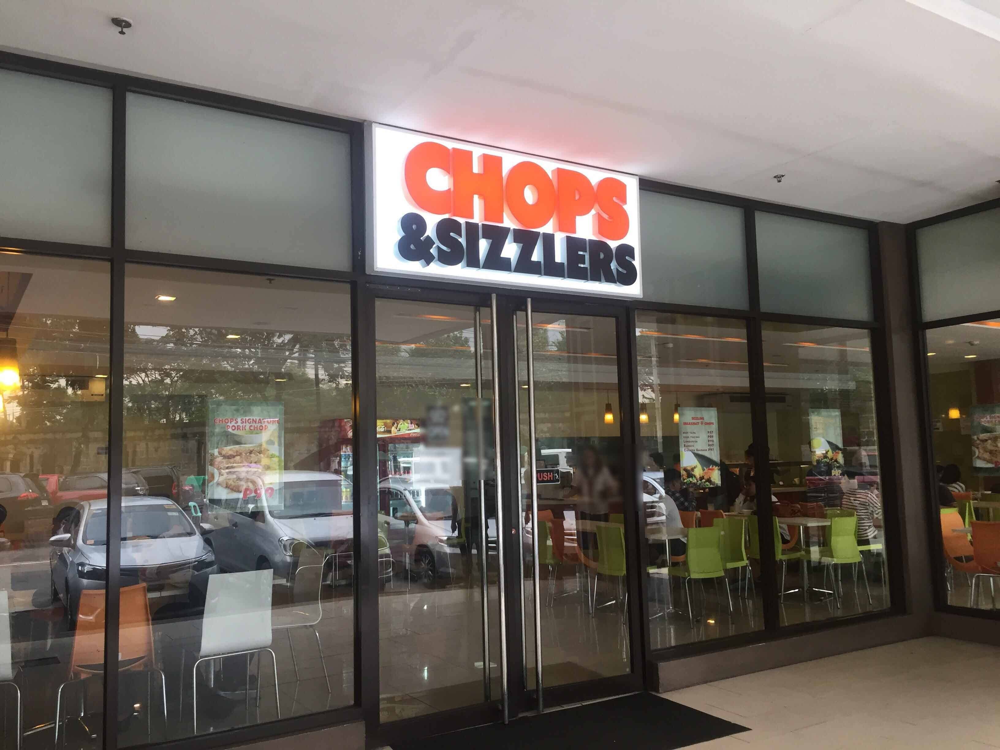 Menu of Chops & Sizzlers, Intramuros, Manila
